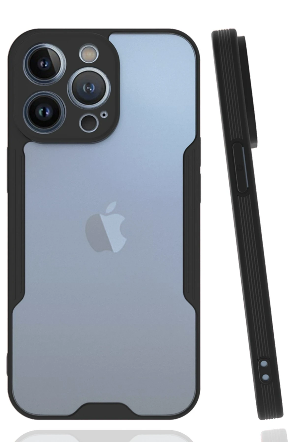 Newface iPhone 14 Pro Max Kılıf Platin Silikon - Siyah