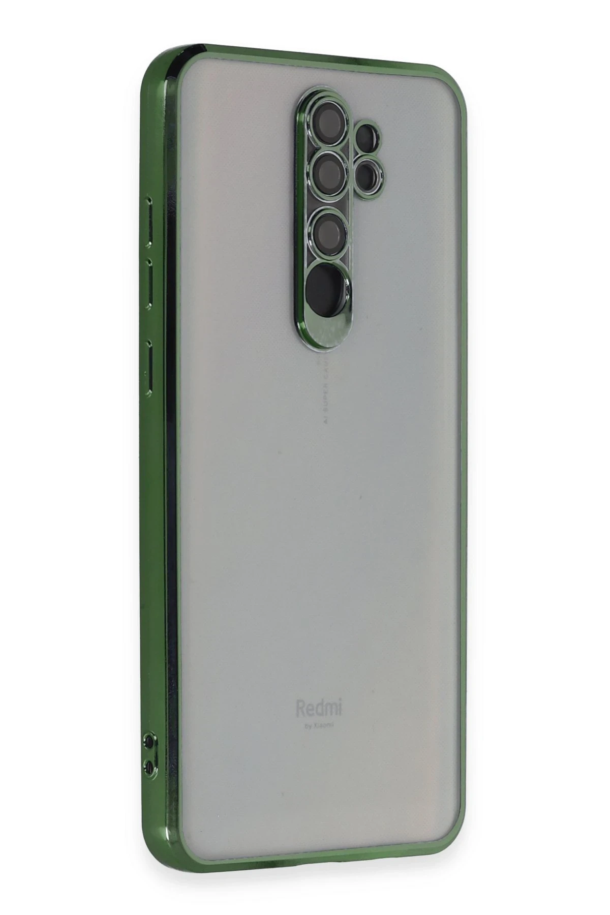 Newface Xiaomi Redmi Note 8 Pro Kılıf Razer Lensli Silikon - Yeşil