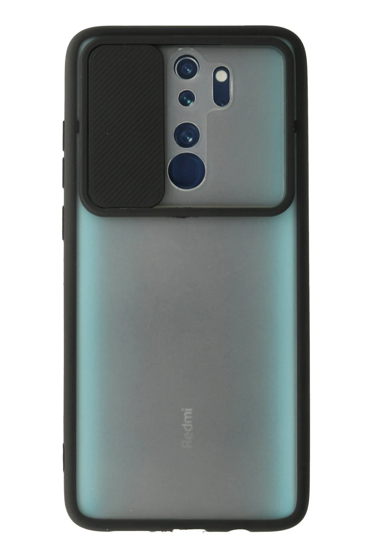 Newface Xiaomi Redmi Note 8 Pro Kılıf Palm Buzlu Kamera Sürgülü Silikon - Siyah