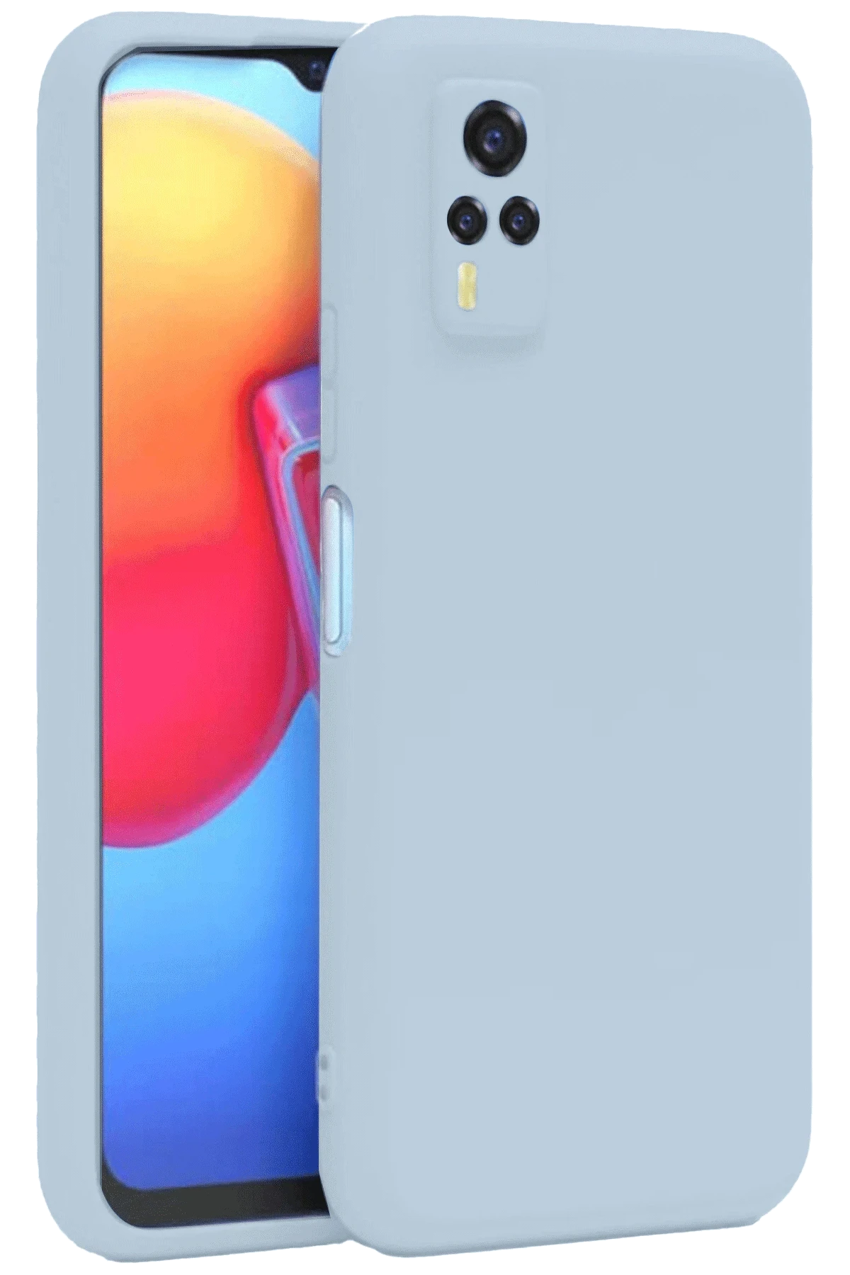 Newface Vivo Y53S Kılıf Nano içi Kadife Silikon - Buz Mavi