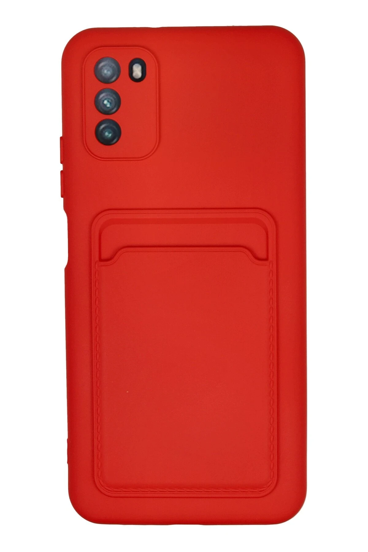 Newface Xiaomi Pocophone M3 Kılıf Kelvin Kartvizitli Silikon - Kırmızı