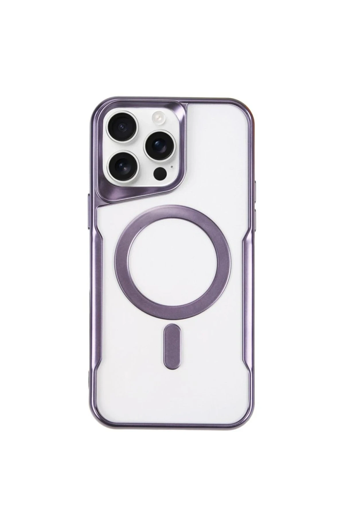 Newface iPhone 14 Pro Kılıf Boyi Magsafe Silikon Kapak - Derin Mor