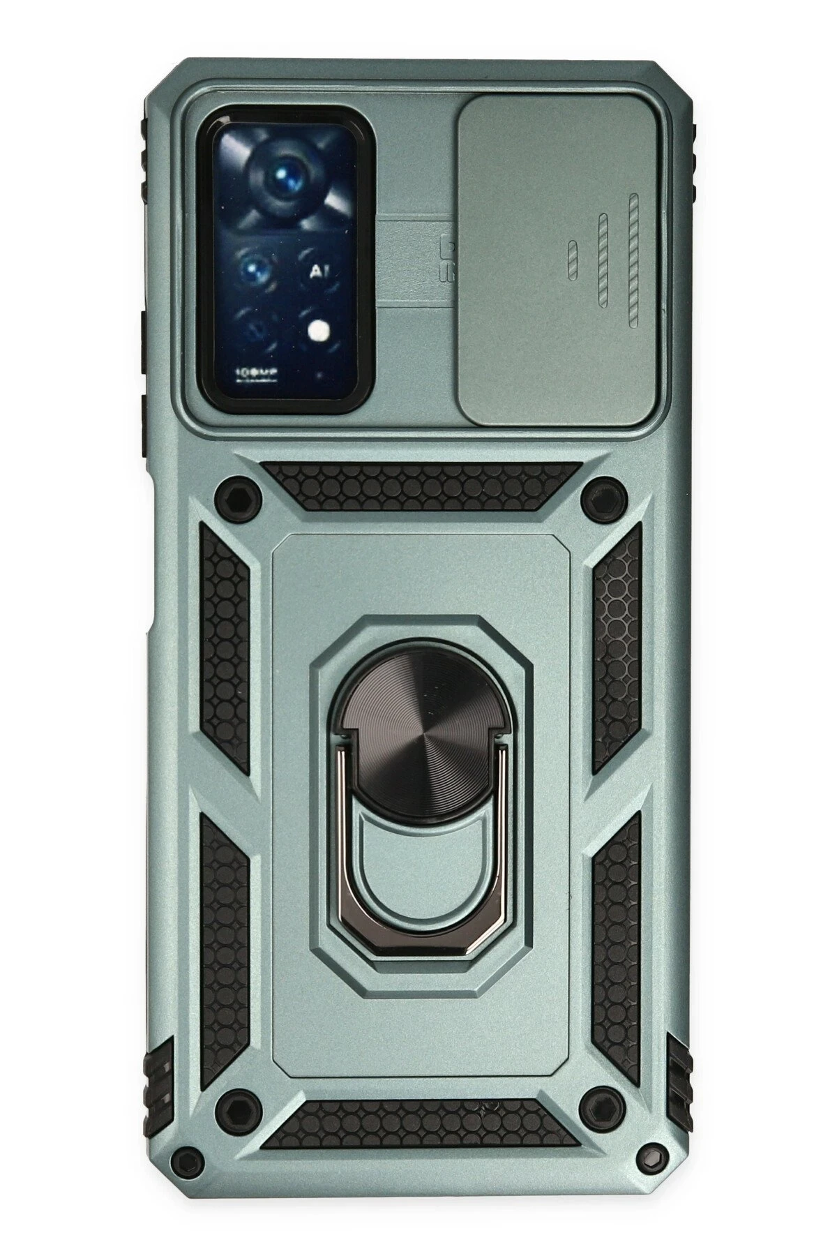 Newface Xiaomi Redmi Note 11 Pro Kılıf Pars Lens Yüzüklü Silikon - Yeşil