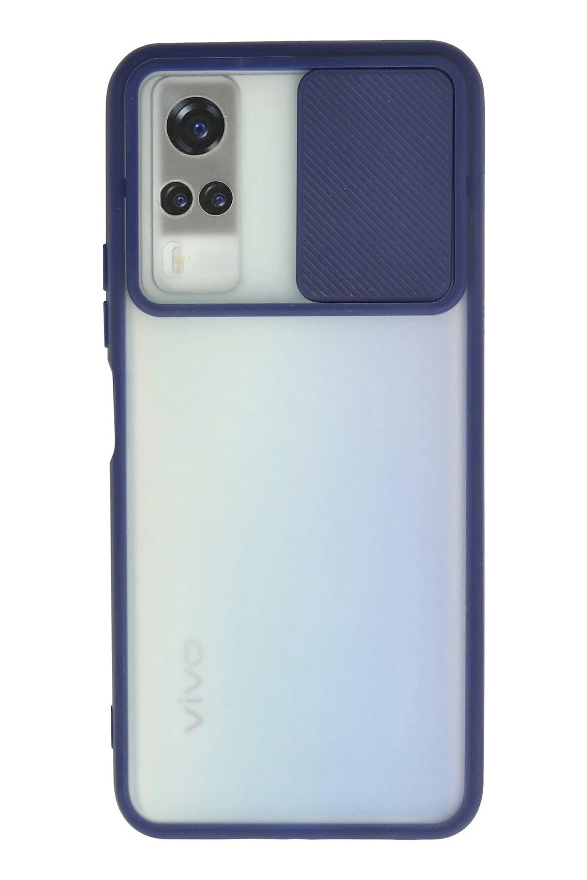 Newface Vivo Y53S Kılıf Palm Buzlu Kamera Sürgülü Silikon - Lacivert
