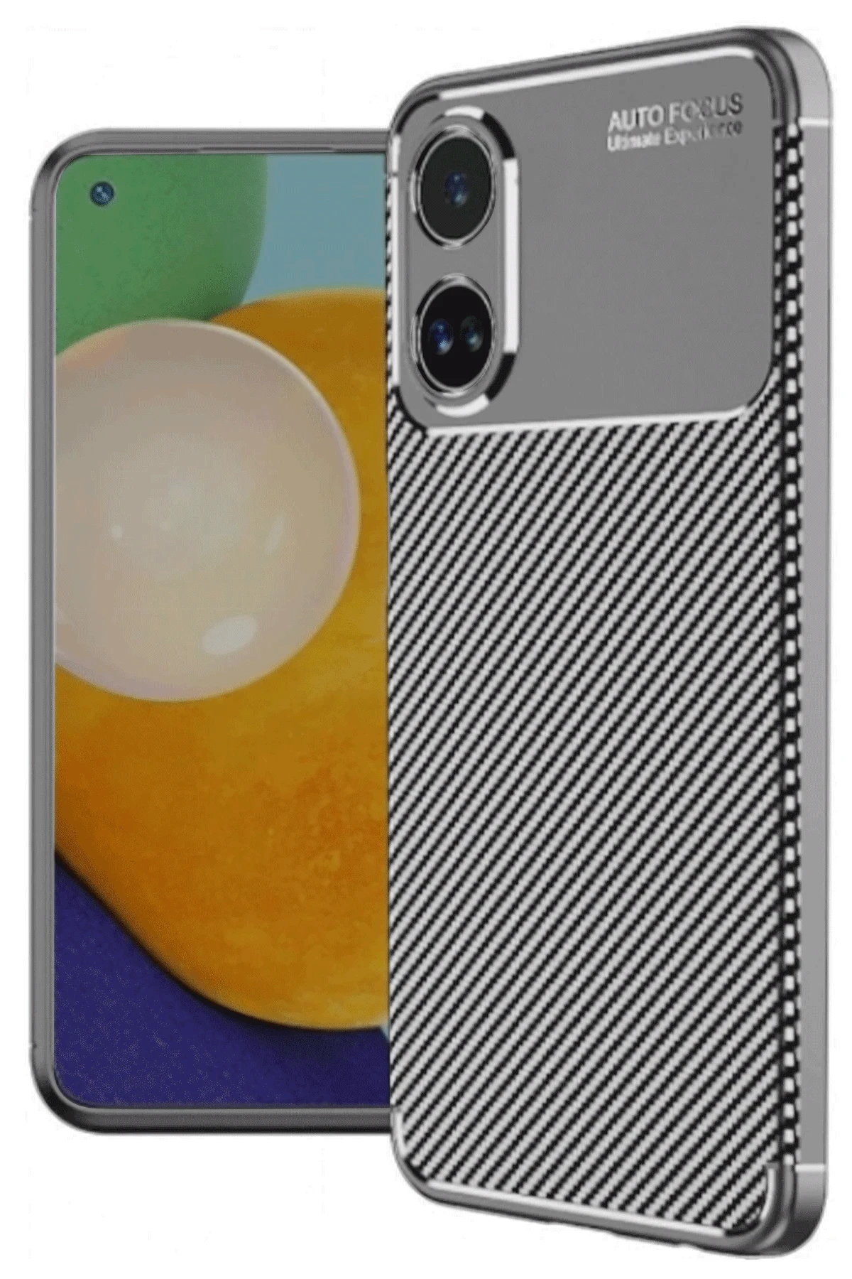 Newface Oppo A60 Kılıf Auto Focus Karbon Kapak - Gri