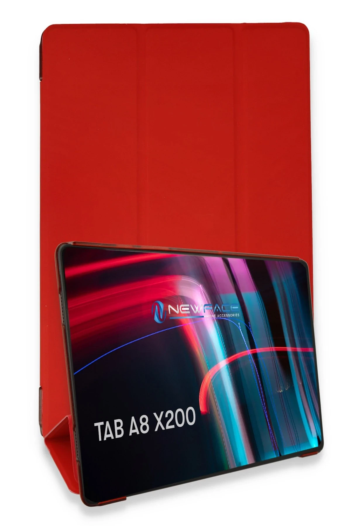 Newface Samsung Galaxy X200 Tab A8 10.5 Kılıf Tablet Smart Kılıf - Kırmızı