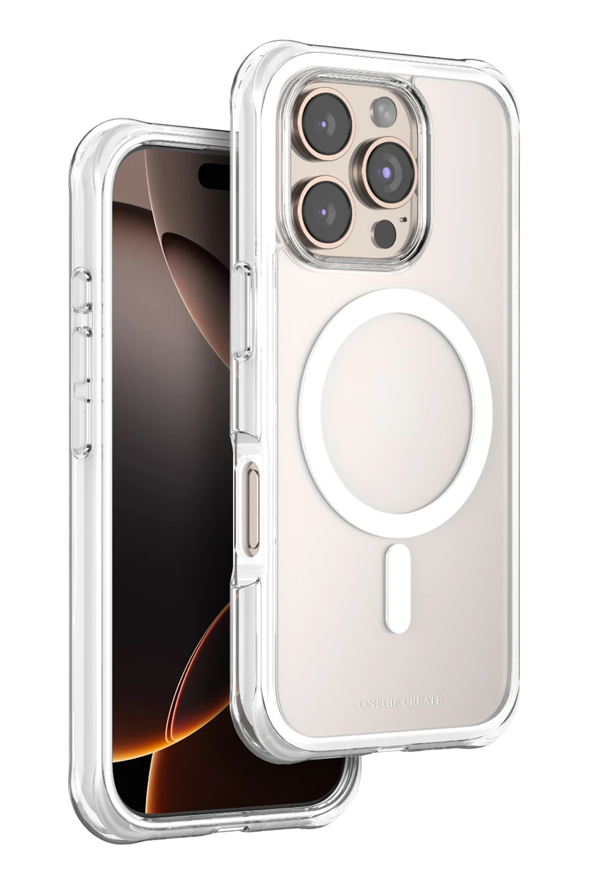 Onegif Apple iPhone 16 Pro Hulk Magsafe Kapak - Beyaz