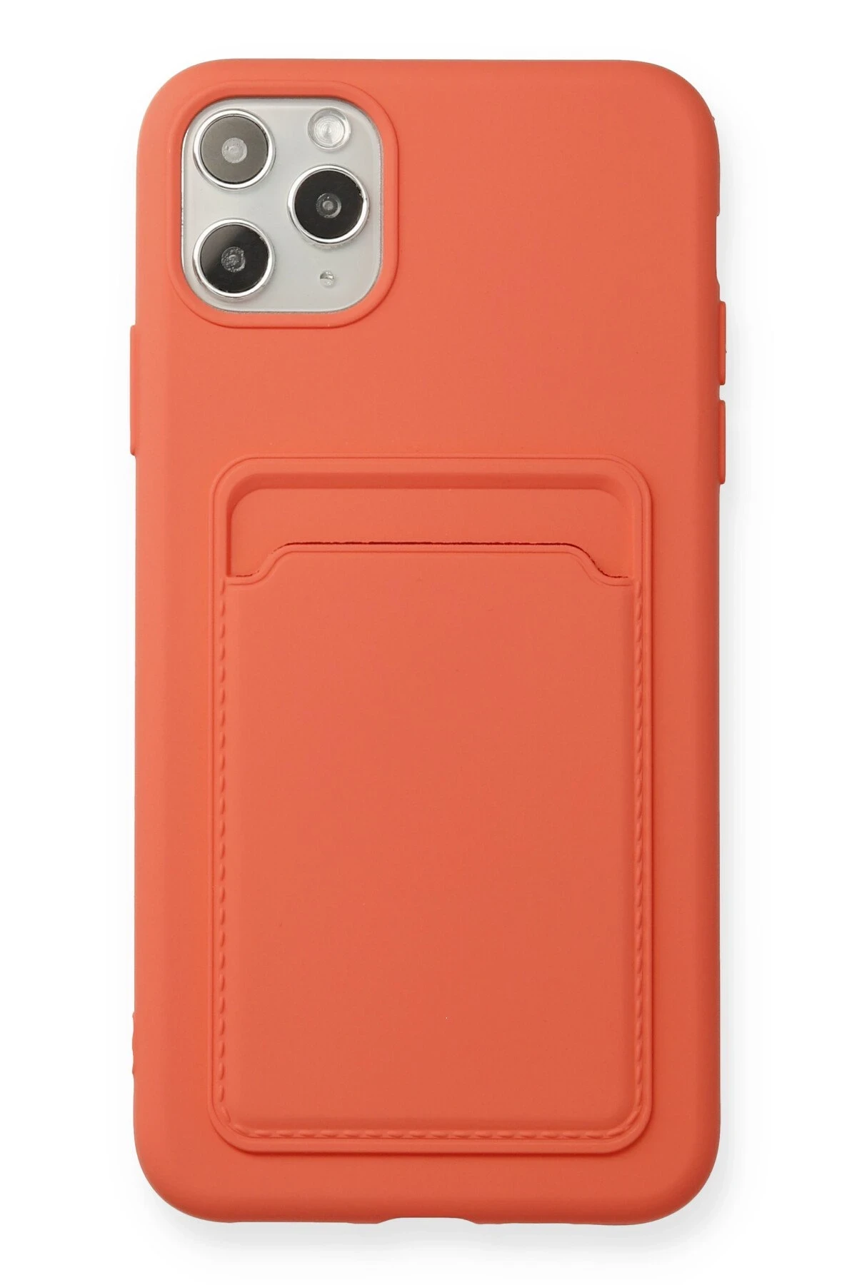 Newface iPhone 11 Pro Max Kılıf Kelvin Kartvizitli Silikon - Turuncu