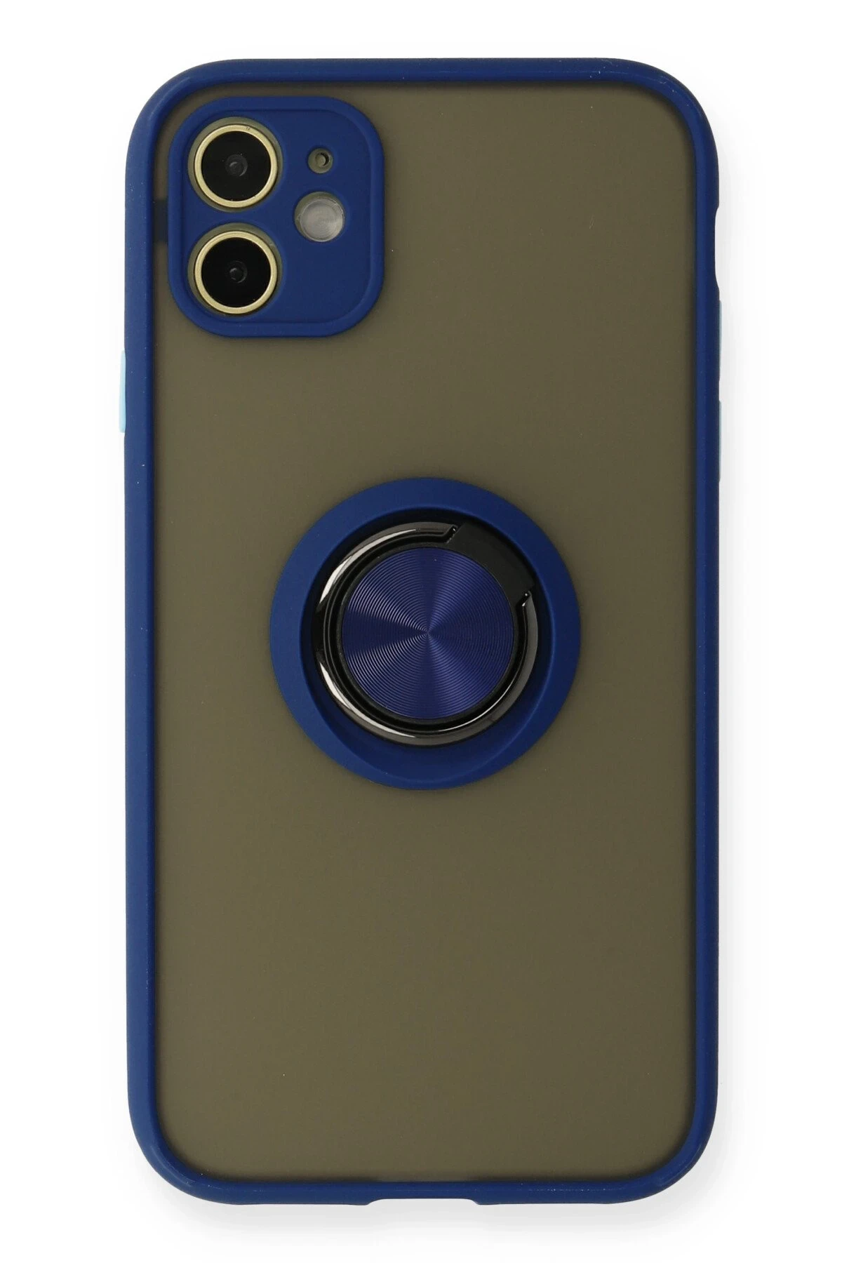 Newface iPhone 11 Kılıf Montreal Yüzüklü Silikon Kapak - Lacivert