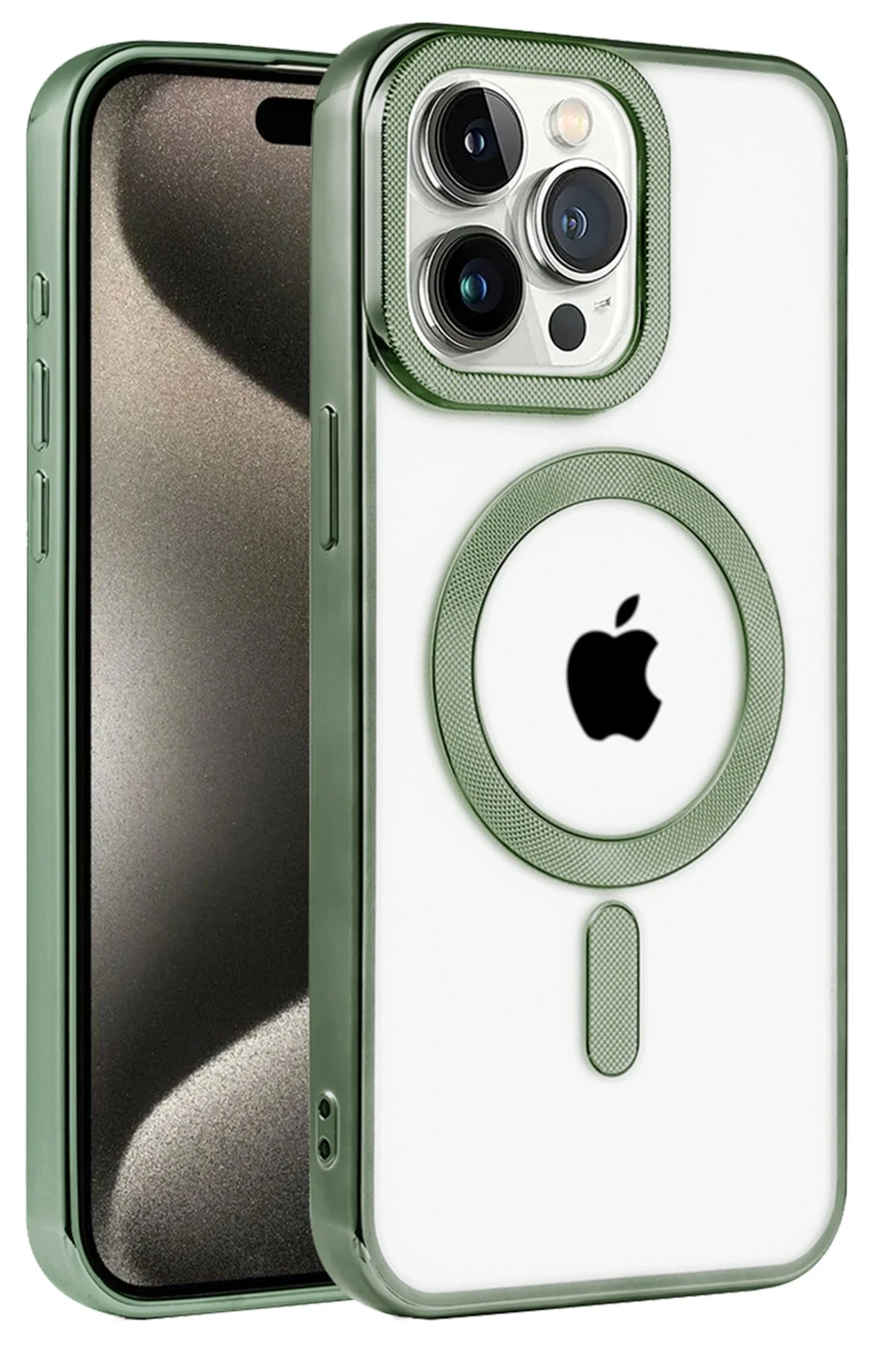 Newface iPhone 14 Pro Max Kılıf Kronos Magsafe Kapak - Koyu Yeşil
