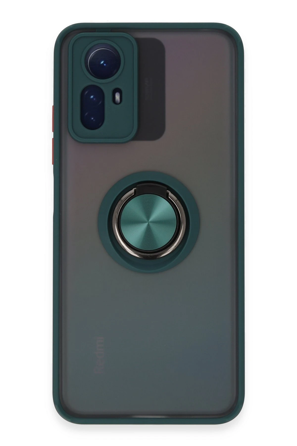Newface Xiaomi Redmi Note 12S Kılıf Montreal Yüzüklü Silikon Kapak - Yeşil