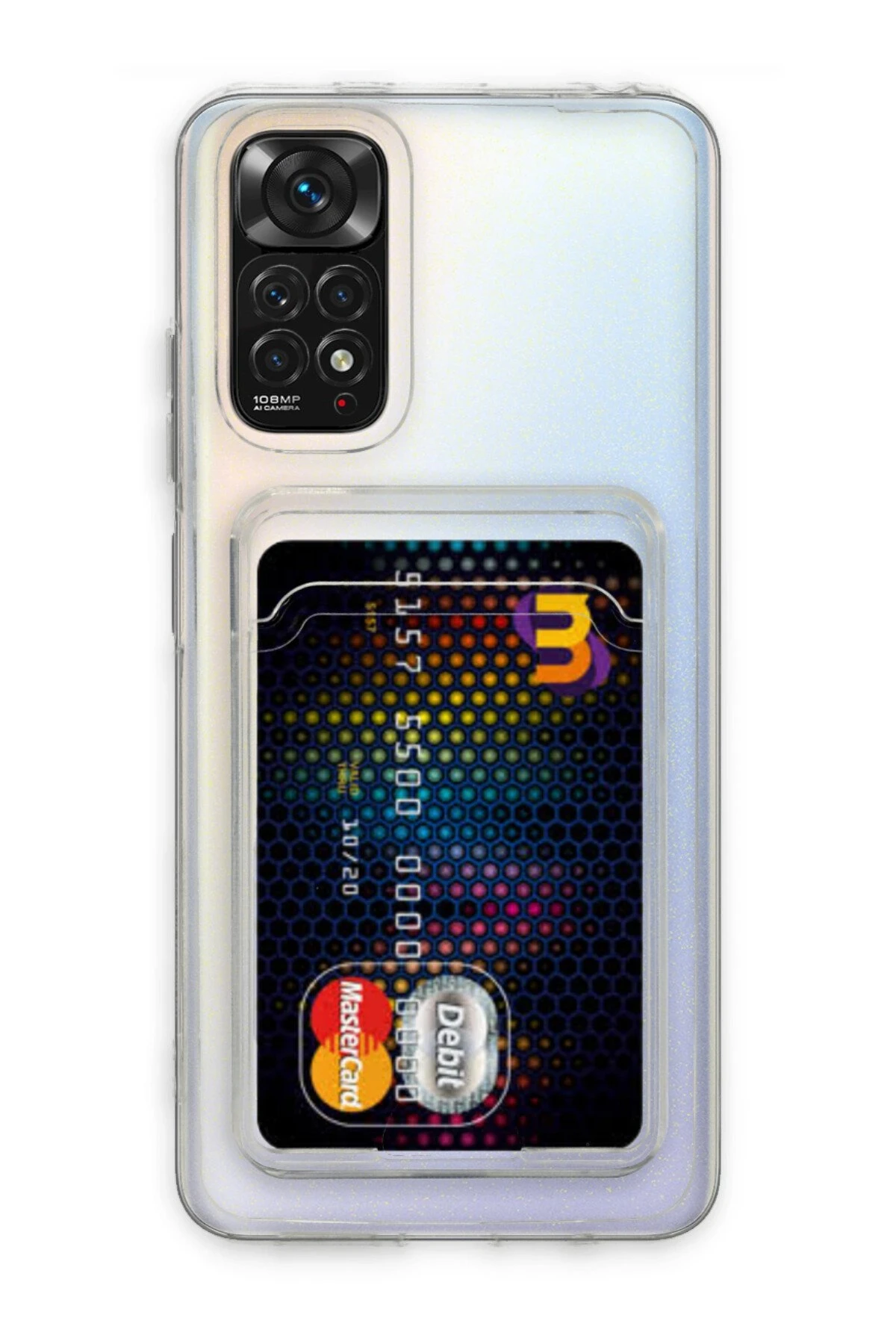 Newface Xiaomi Redmi Note 11 Kılıf Kart Şeffaf Silikon - Şeffaf