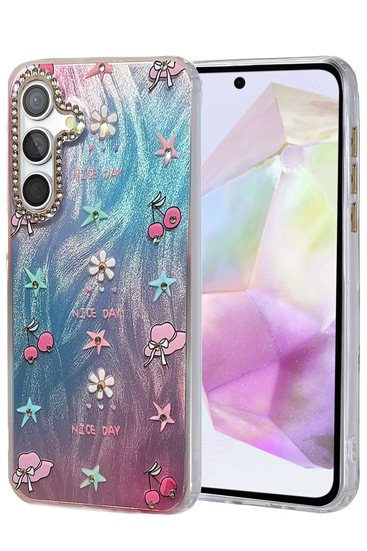 Newface Samsung Galaxy A35 5G Kılıf Blade Aynalı Desenli Kapak - Desen 4