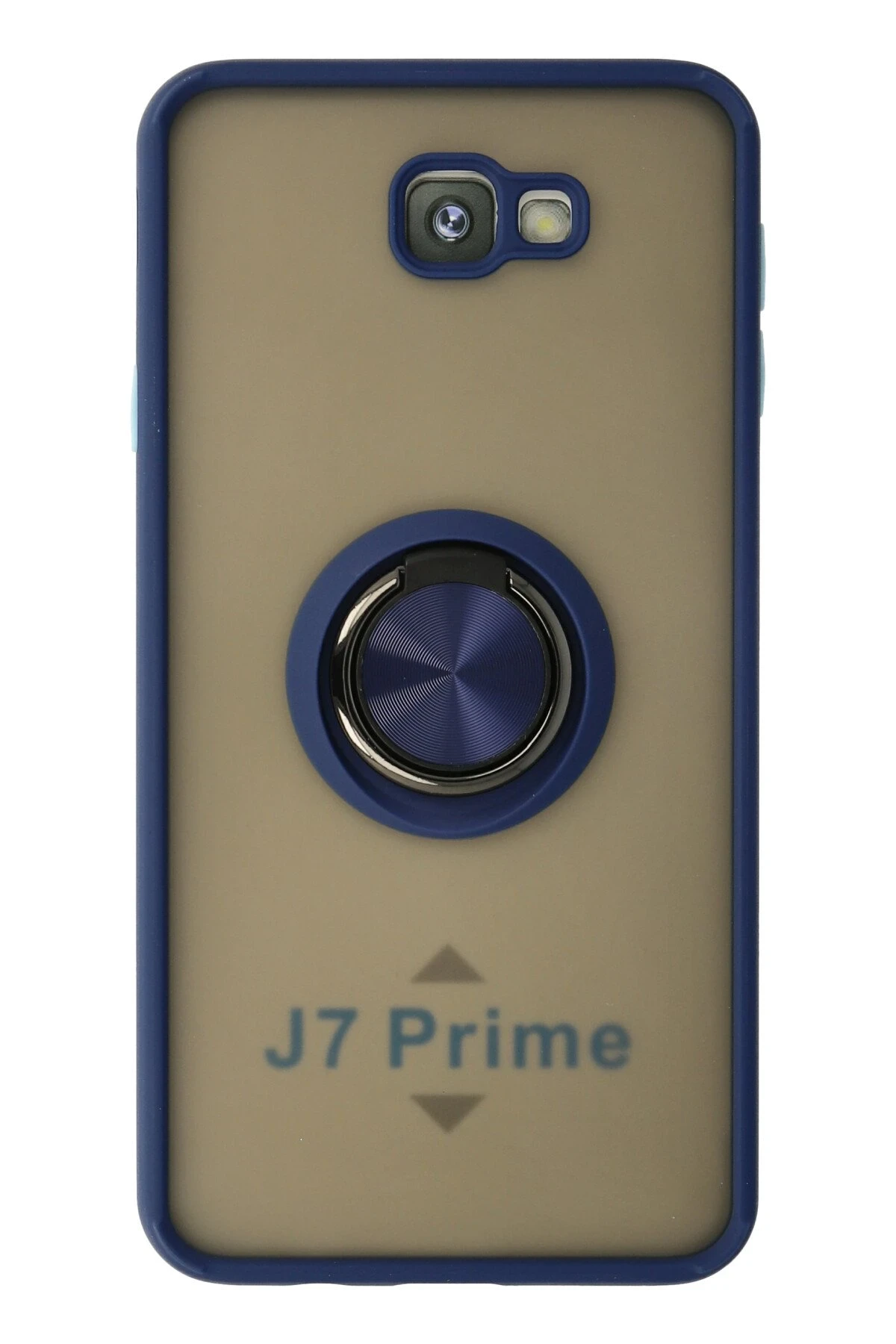 Newface Samsung Galaxy J7 Prime Kılıf Montreal Yüzüklü Silikon Kapak - Lacivert