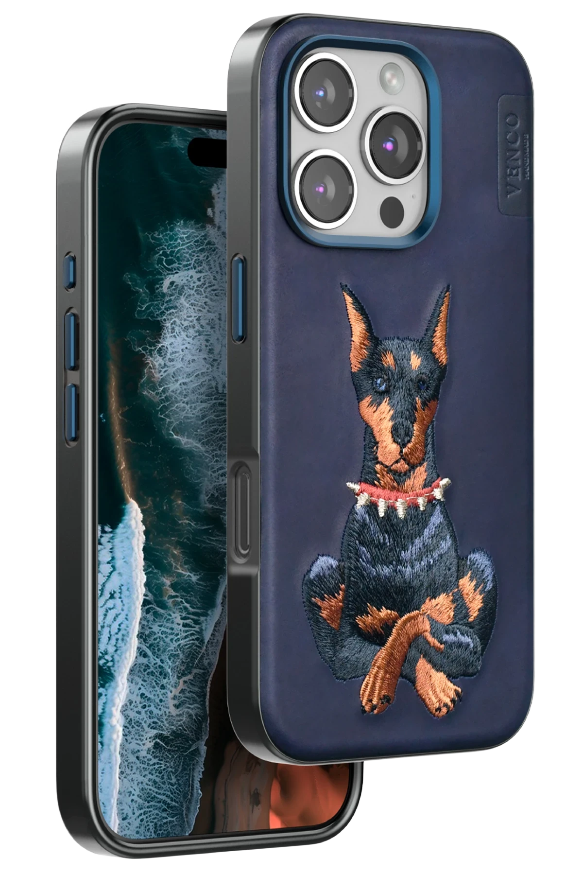 Venco iPhone 16 Pro Perma Desenli Kapak - Lacivert