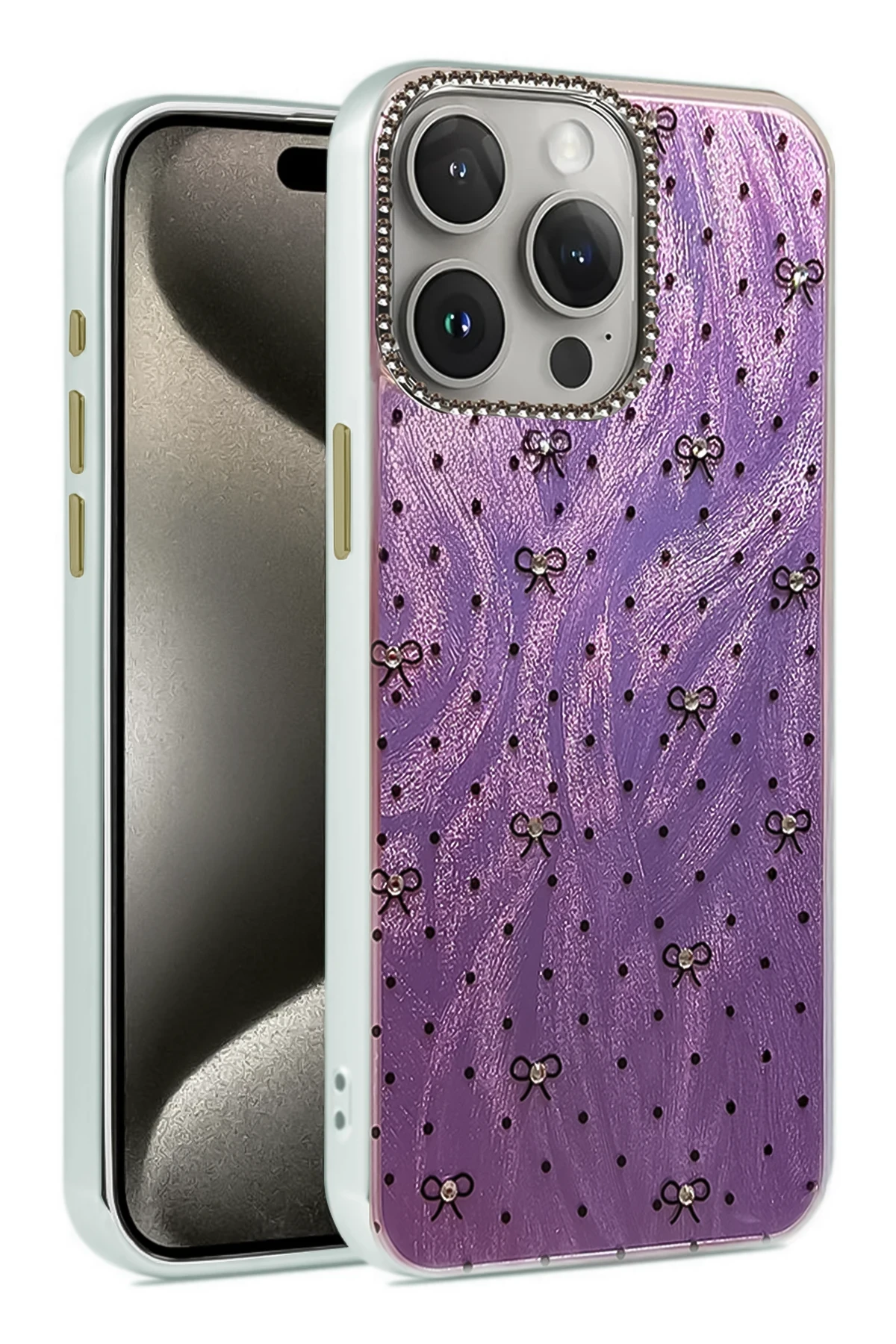 Newface iPhone 15 Pro Max Kılıf Blade Aynalı Desenli Kapak - Desen 2