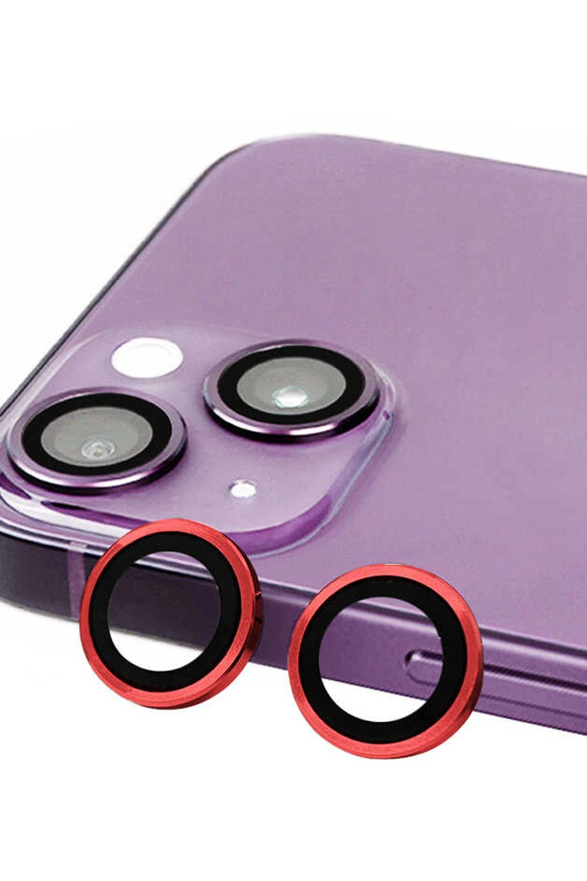 Newface iPhone 14 Plus Raze Metal Kamera Lens - Kırmızı