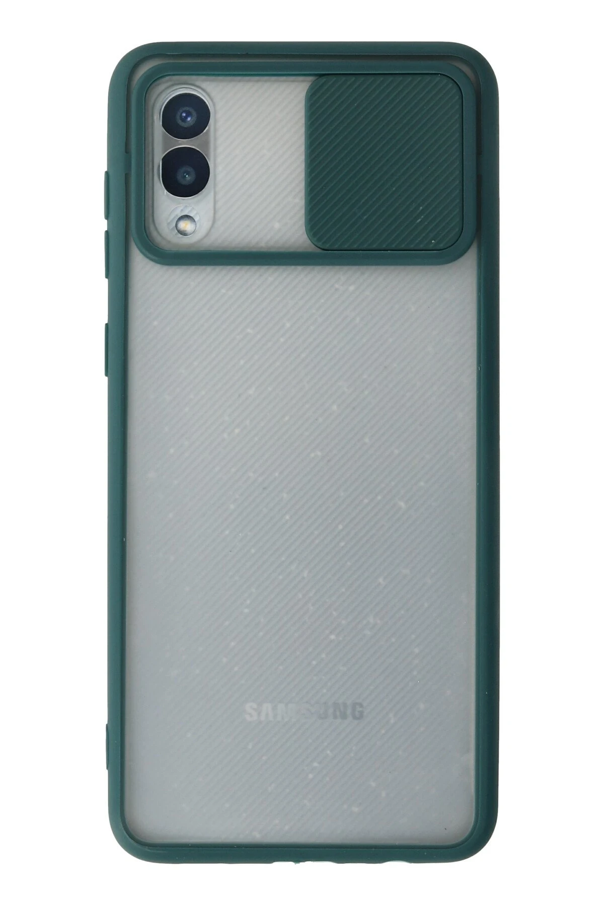 Newface Samsung Galaxy A02 Kılıf Palm Buzlu Kamera Sürgülü Silikon - Yeşil