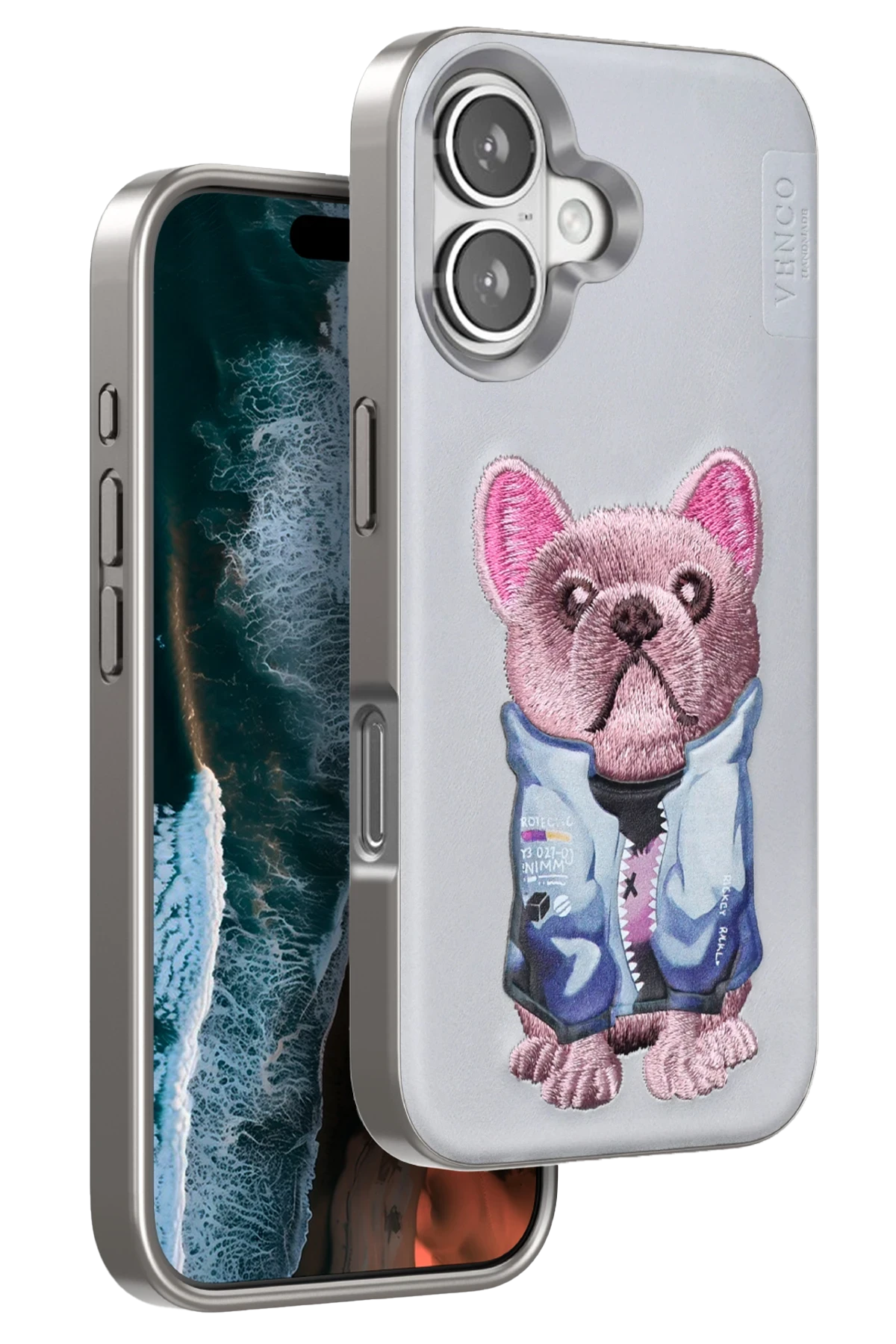 Venco iPhone 16 Cute Desenli Kapak - Kahverengi