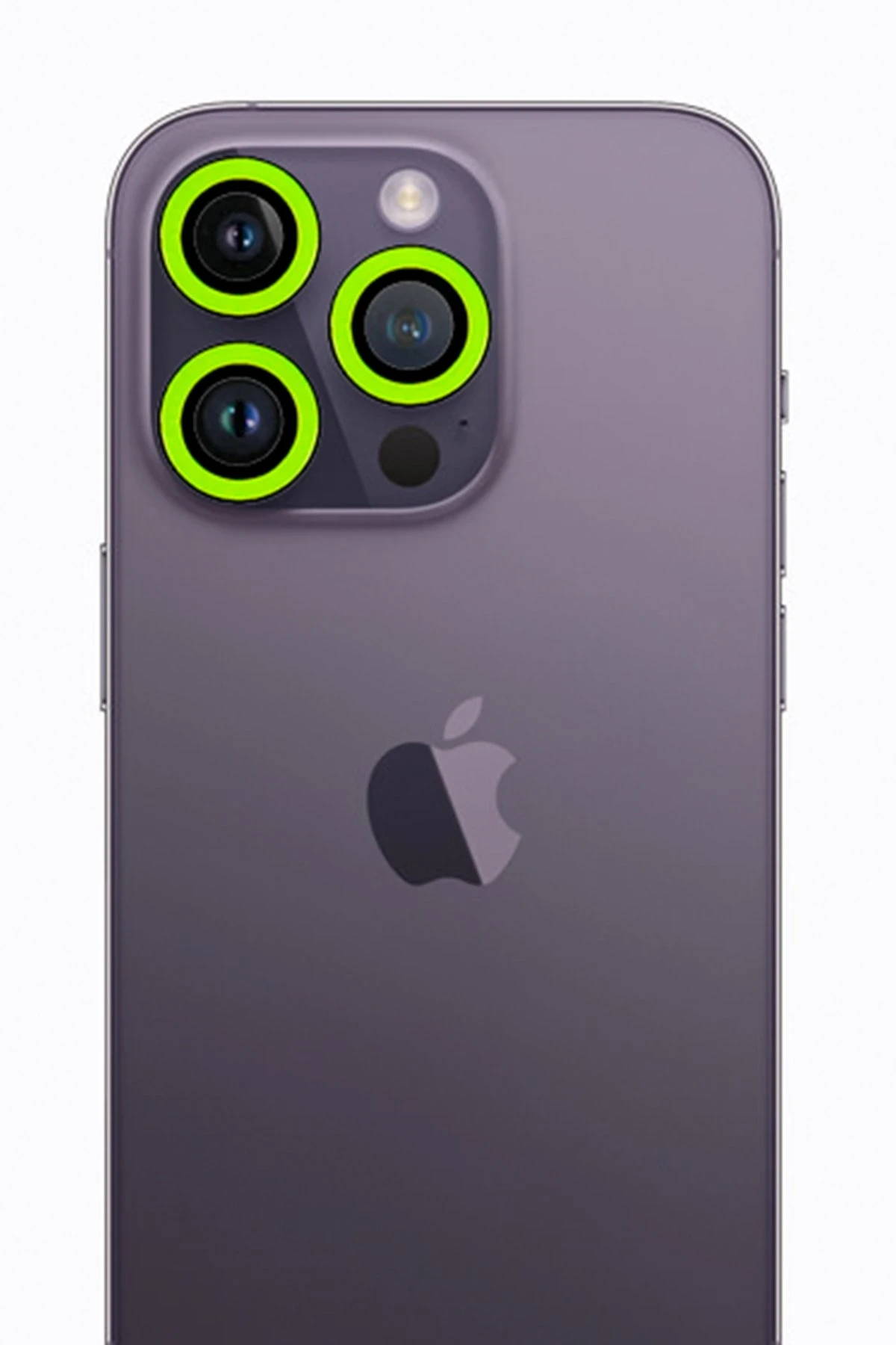 Newface iPhone 12 Pro Max Neon Fosforlu Kamera Lens - Yeşil