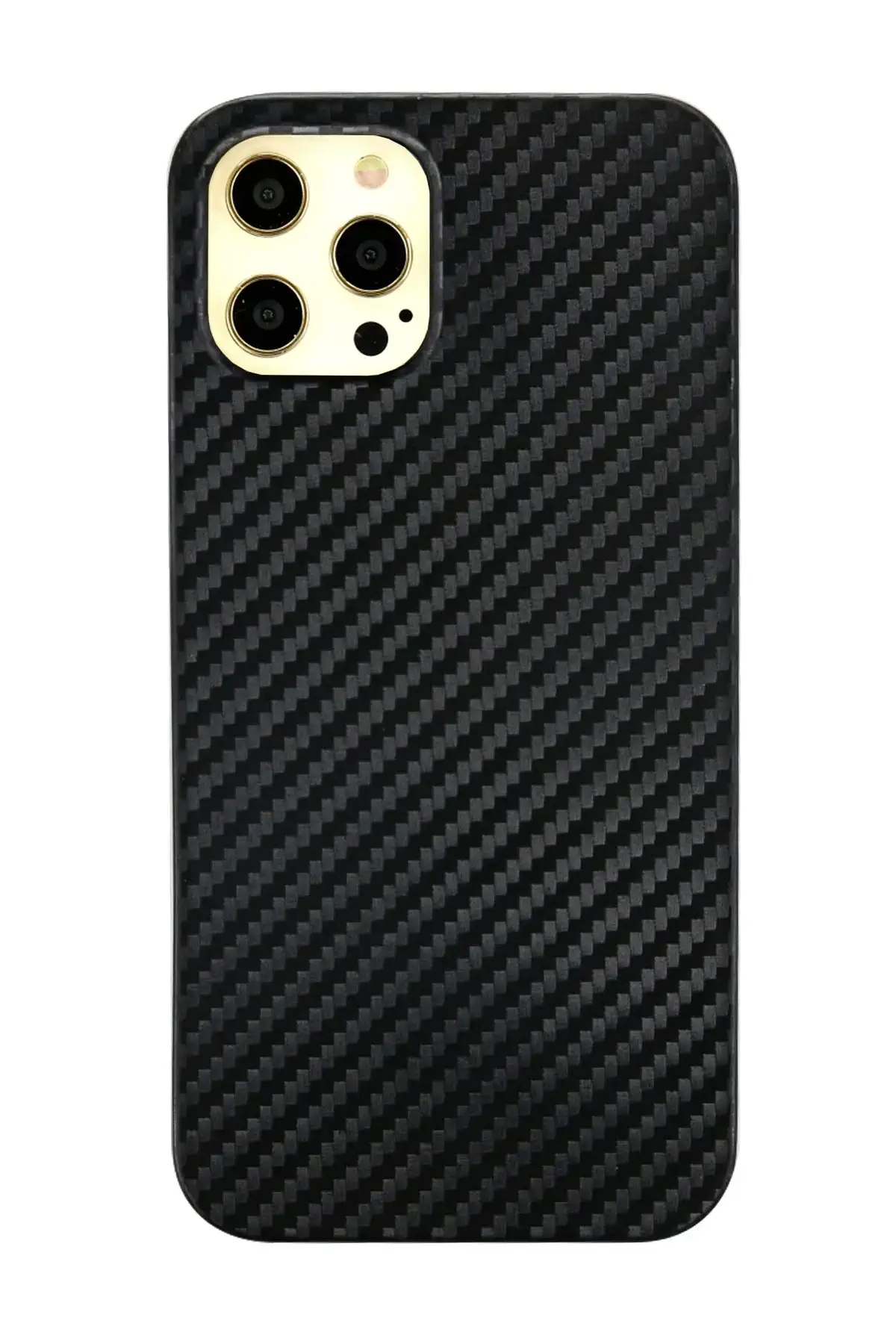 Newface iPhone 12 Pro Max Kılıf Karbon PP Silikon - Siyah