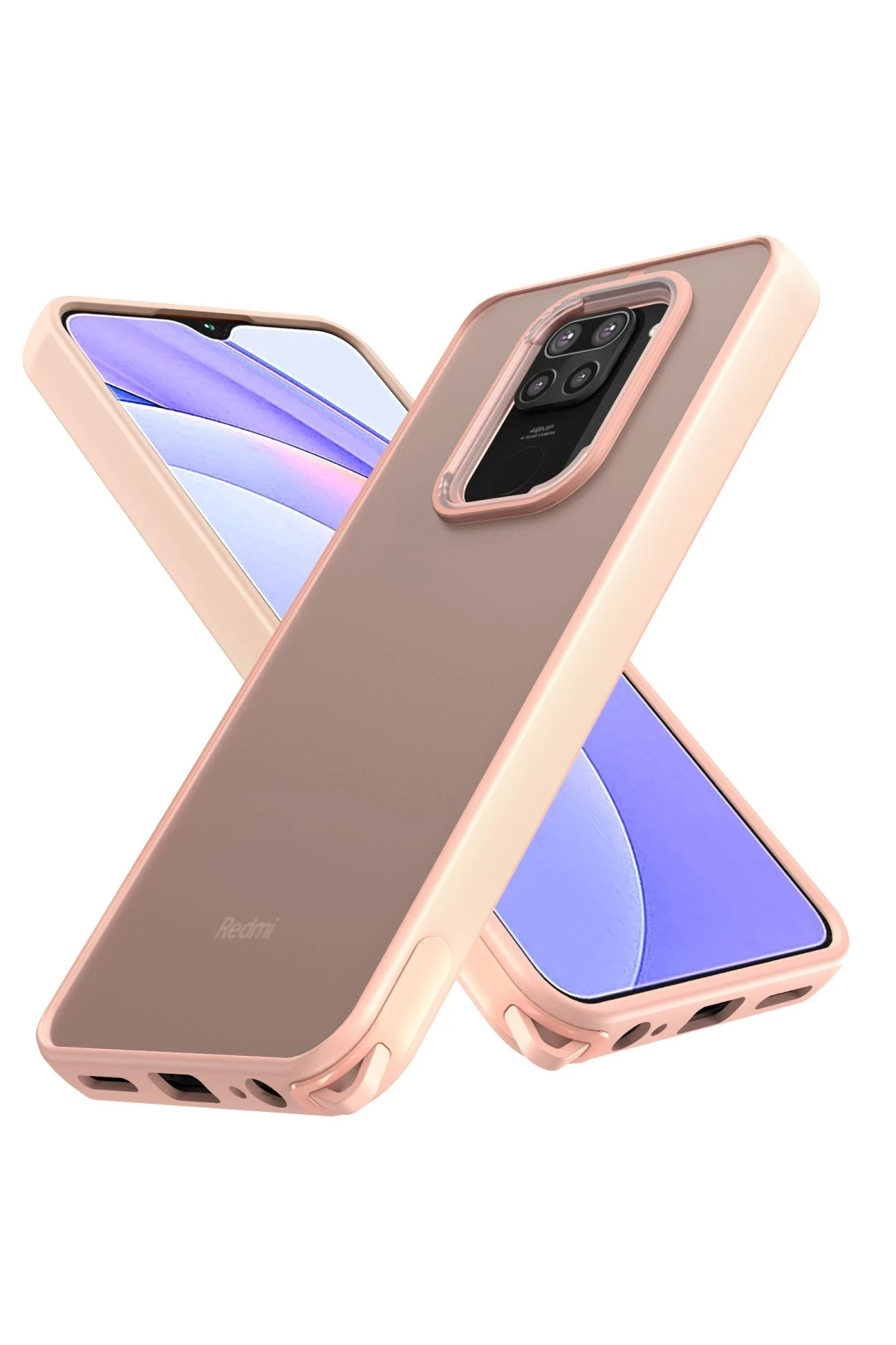 Newface Xiaomi Redmi Note 9 Kılıf Elegant Kapak - Pudra