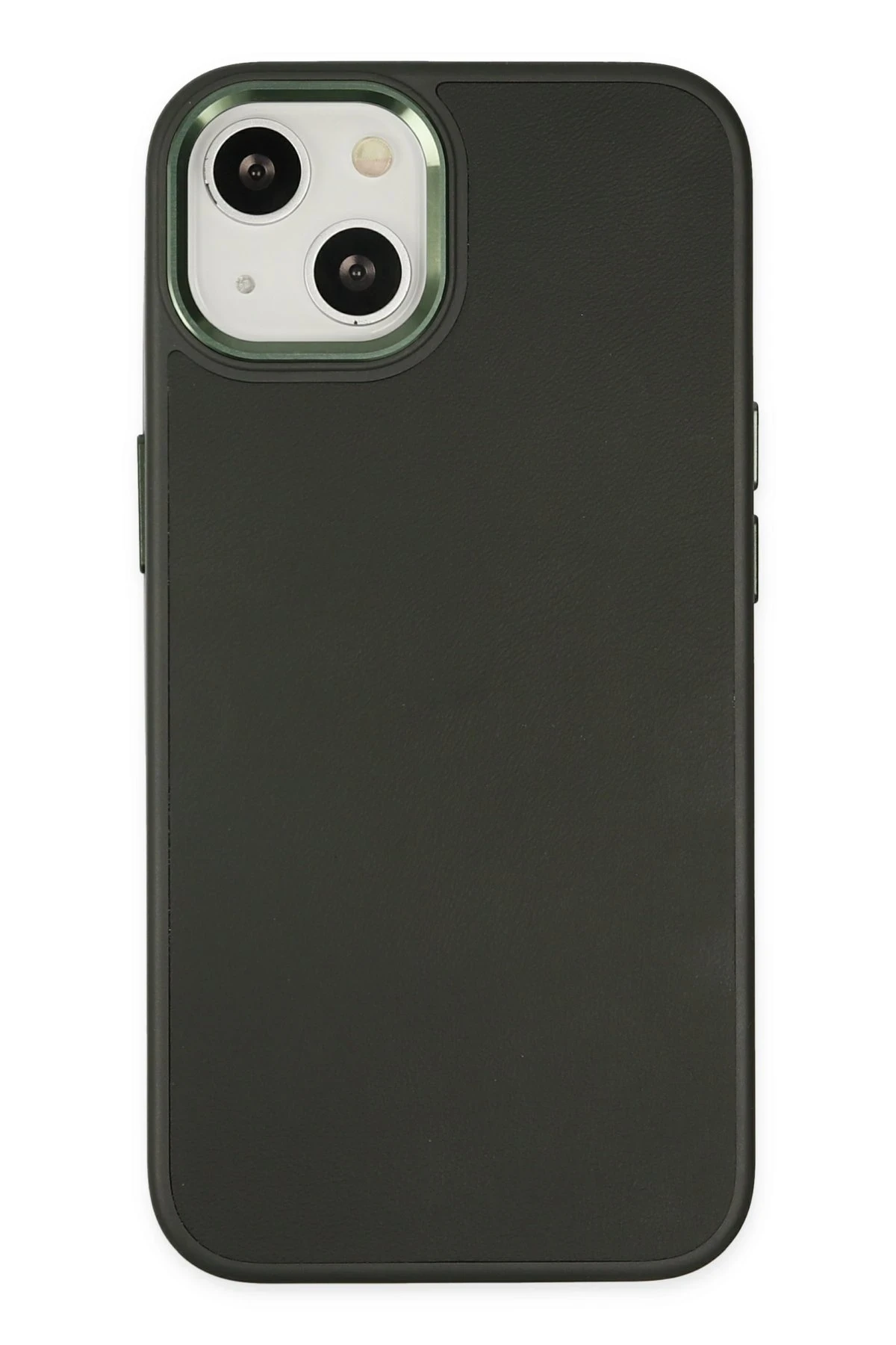 Newface iPhone 14 Plus Kılıf Asya Deri Silikon - Koyu Yeşil