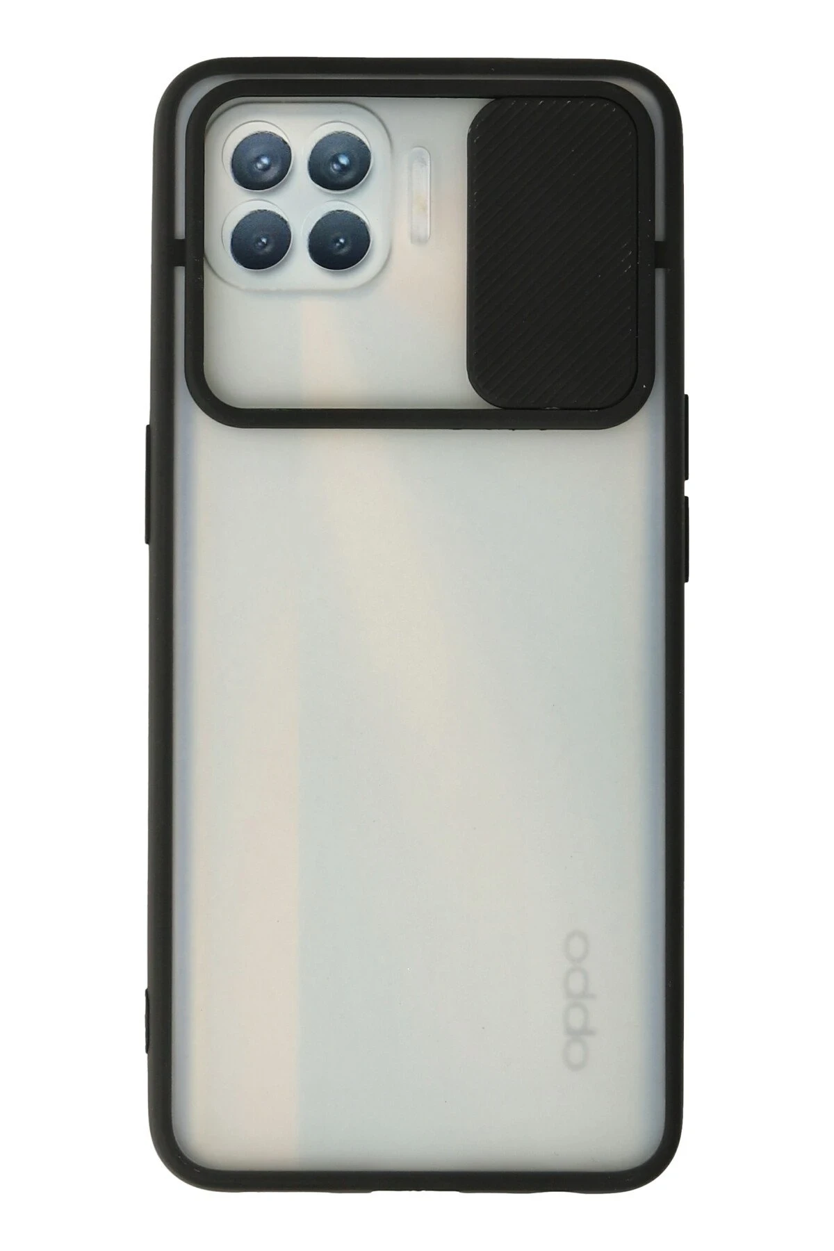 Newface Oppo Reno 4 Lite Kılıf Palm Buzlu Kamera Sürgülü Silikon - Siyah