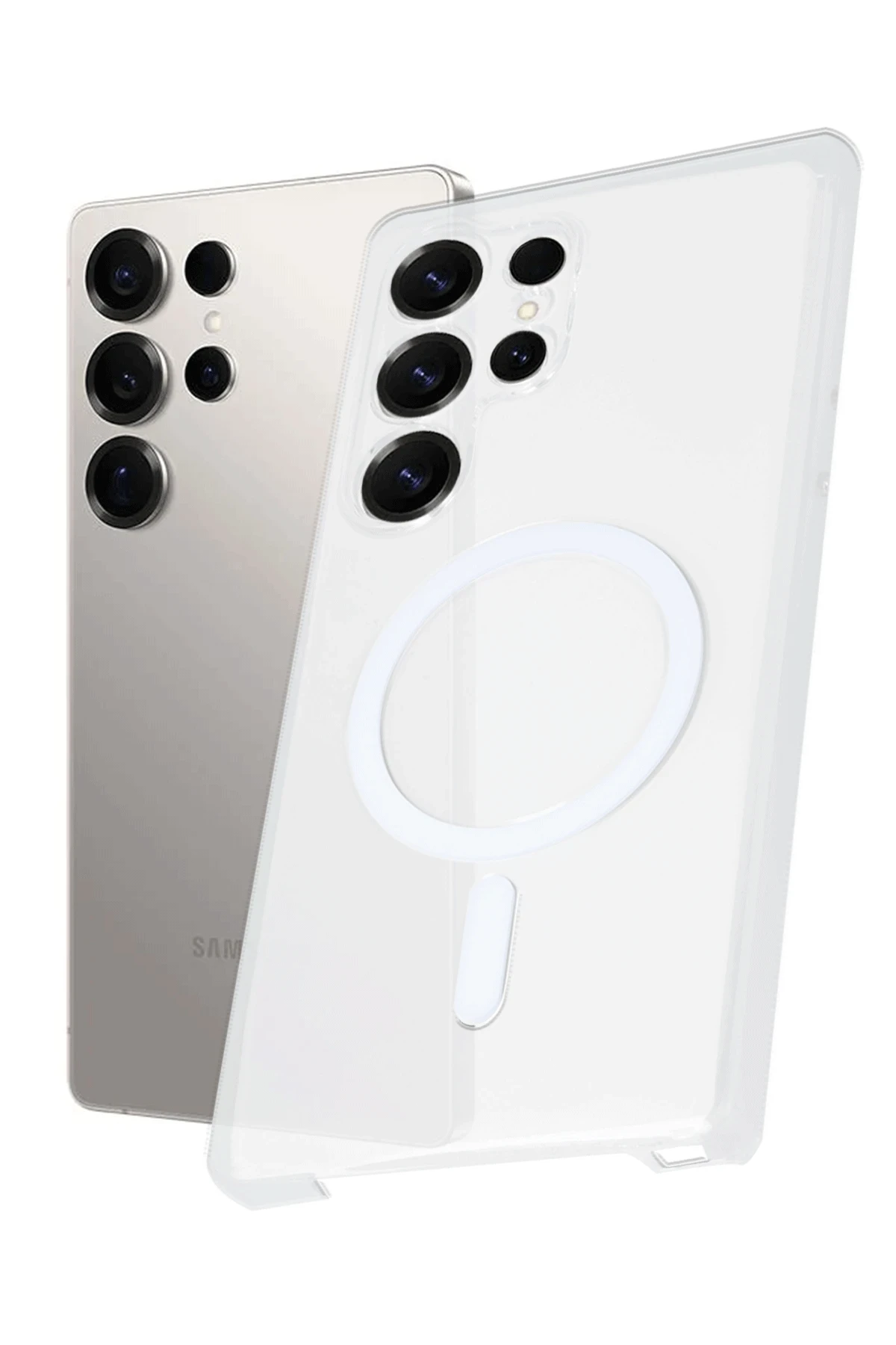 Newface Samsung Galaxy S25 Ultra Kılıf PC Zara Magsafe Şeffaf Kılıf - Şeffaf