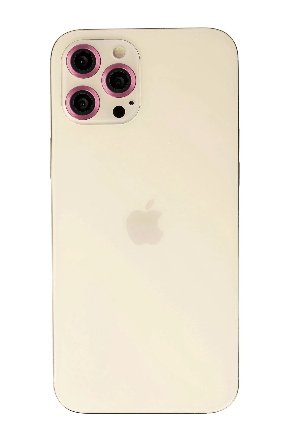 Newface iPhone 12 Pro Max Metal Kamera Lens - Pembe