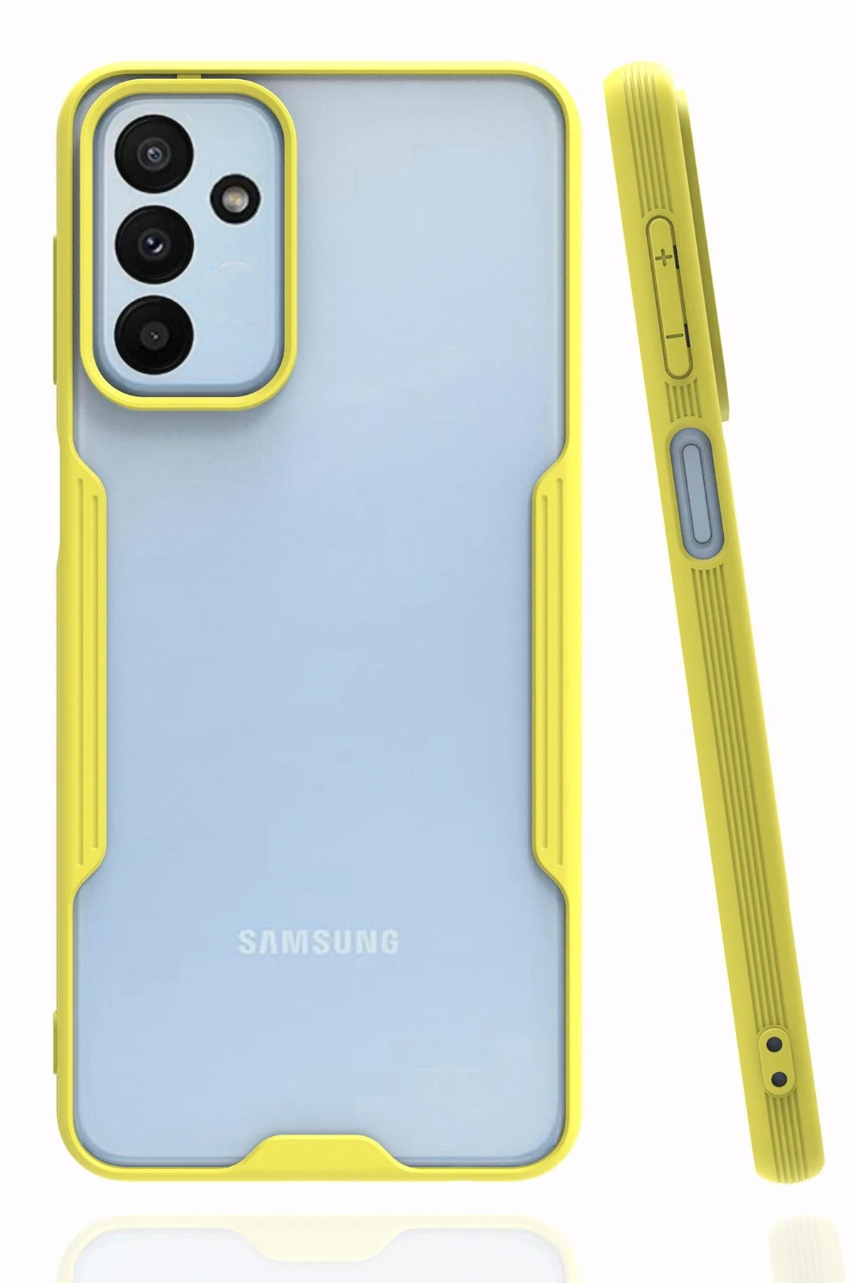 Newface Samsung Galaxy M23 Kılıf Platin Silikon - Sarı