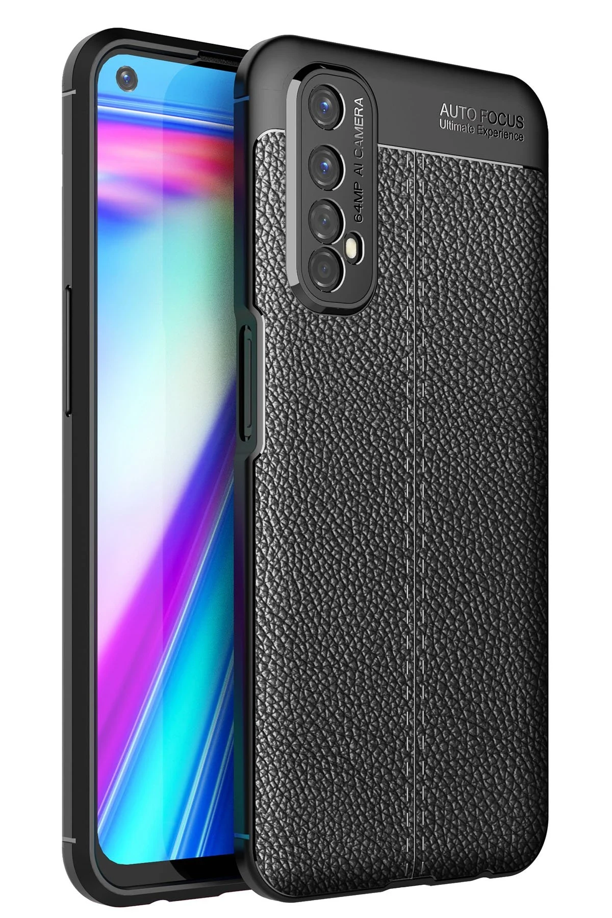Newface Realme 7 Kılıf Auto Focus Kapak - Siyah