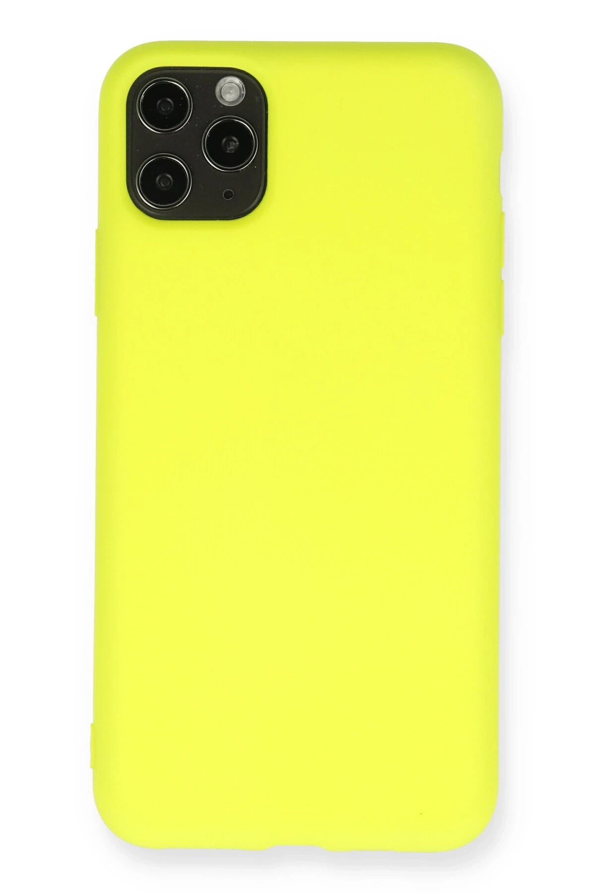 Newface iPhone 11 Pro Max Kılıf Nano içi Kadife Silikon - Sarı