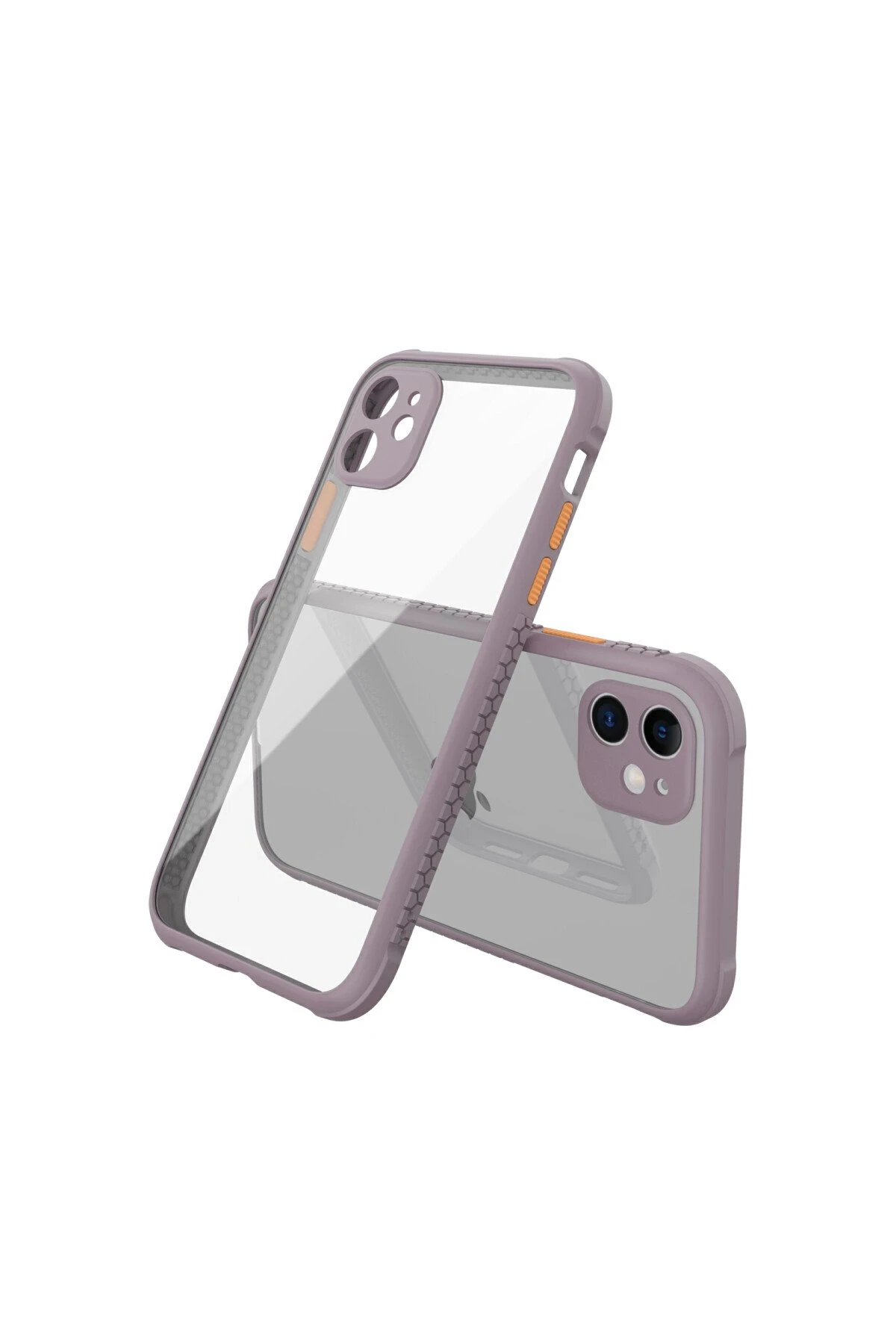 Newface iPhone 12 Mini Kılıf Miami Şeffaf Silikon - Açık Mor