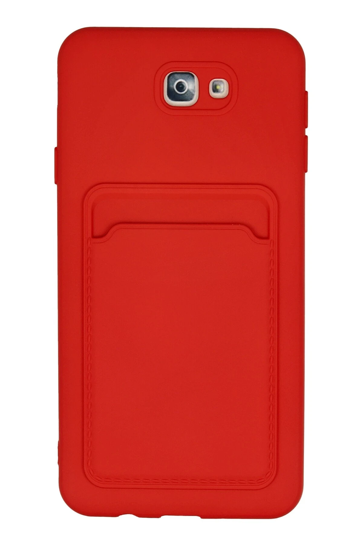 Newface Samsung Galaxy J7 Prime Kılıf Kelvin Kartvizitli Silikon - Kırmızı