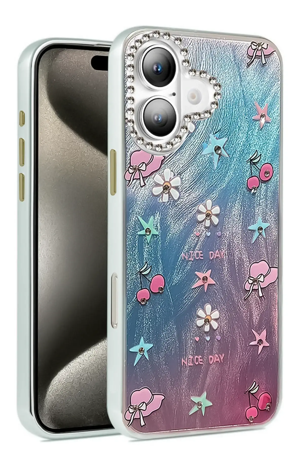 Newface iPhone 16 Kılıf Blade Aynalı Desenli Kapak - Desen 4
