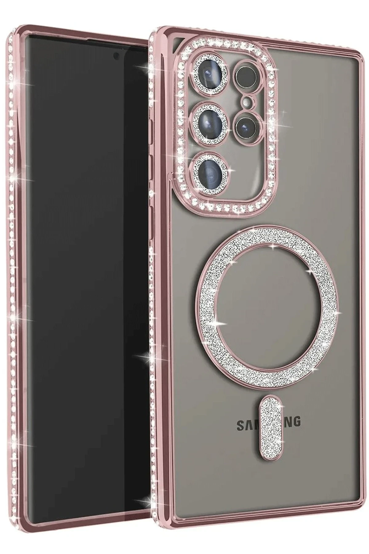 Newface Samsung Galaxy S23 Ultra Joke Simli Magneticsafe Kılıf - Pembe