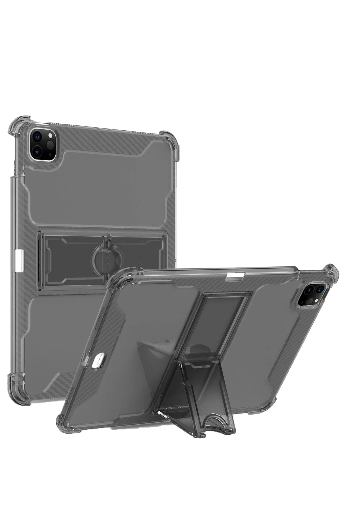Newface iPad 10.2 (9.nesil) Kılıf Anti Şeffaf Standlı Tablet Silikon - Siyah