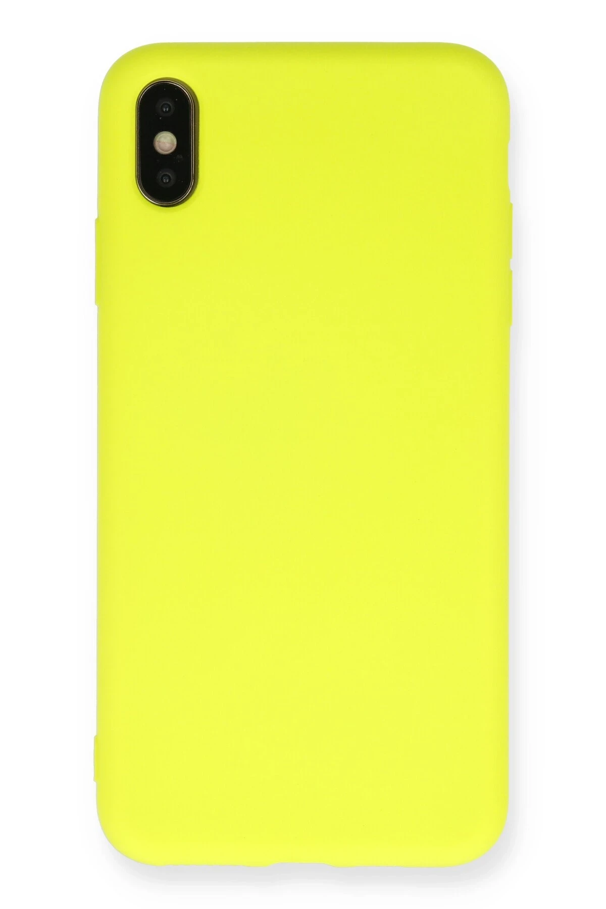 Newface iPhone XS Max Kılıf Nano içi Kadife Silikon - Sarı