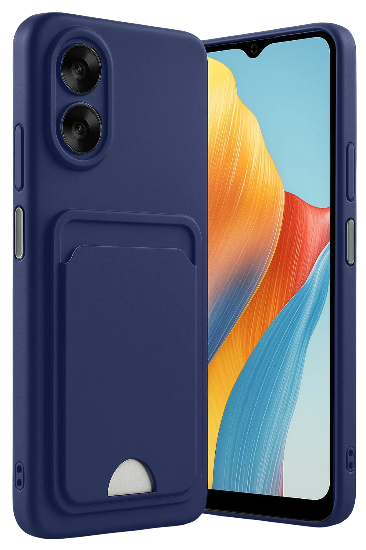 Newface Oppo A38 Kılıf Kelvin Kartvizitli Silikon - Lacivert