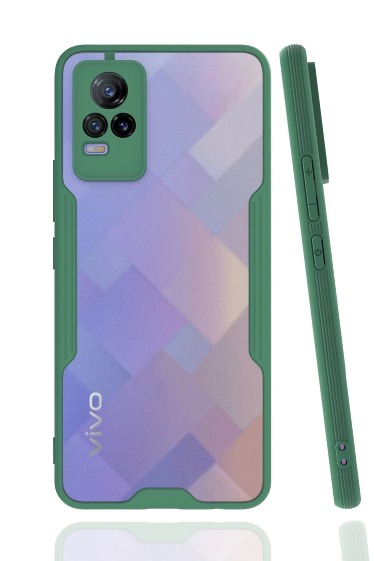 Newface Vivo V21e Kılıf Platin Silikon - Yeşil