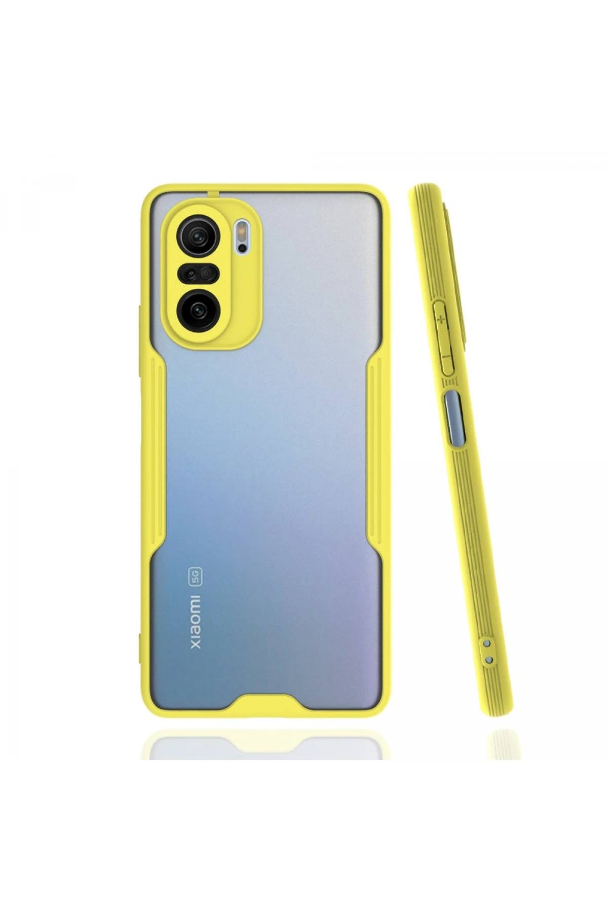 Newface Xiaomi Poco F3 Kılıf Platin Silikon - Sarı