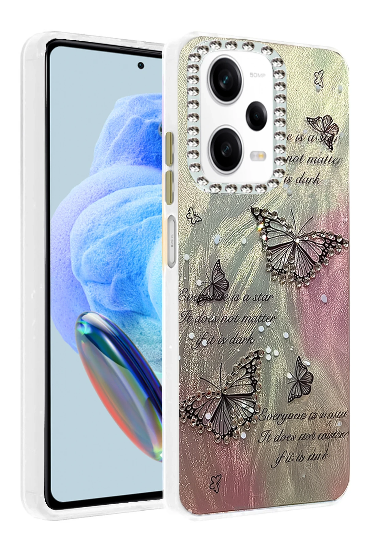 Newface Xiaomi Redmi Note 12 Pro 5G Kılıf Blade Aynalı Desenli Kapak - Desen 6