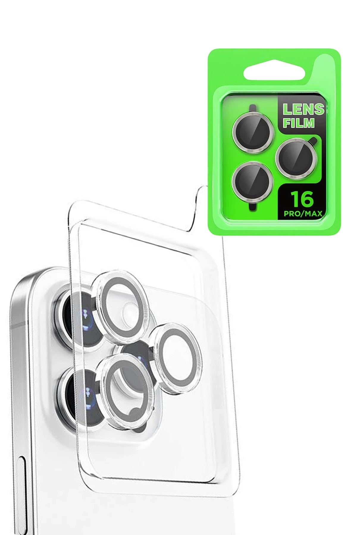 Newface iPhone 16 Pro Max Raze Metal Kamera Lens - Beyaz