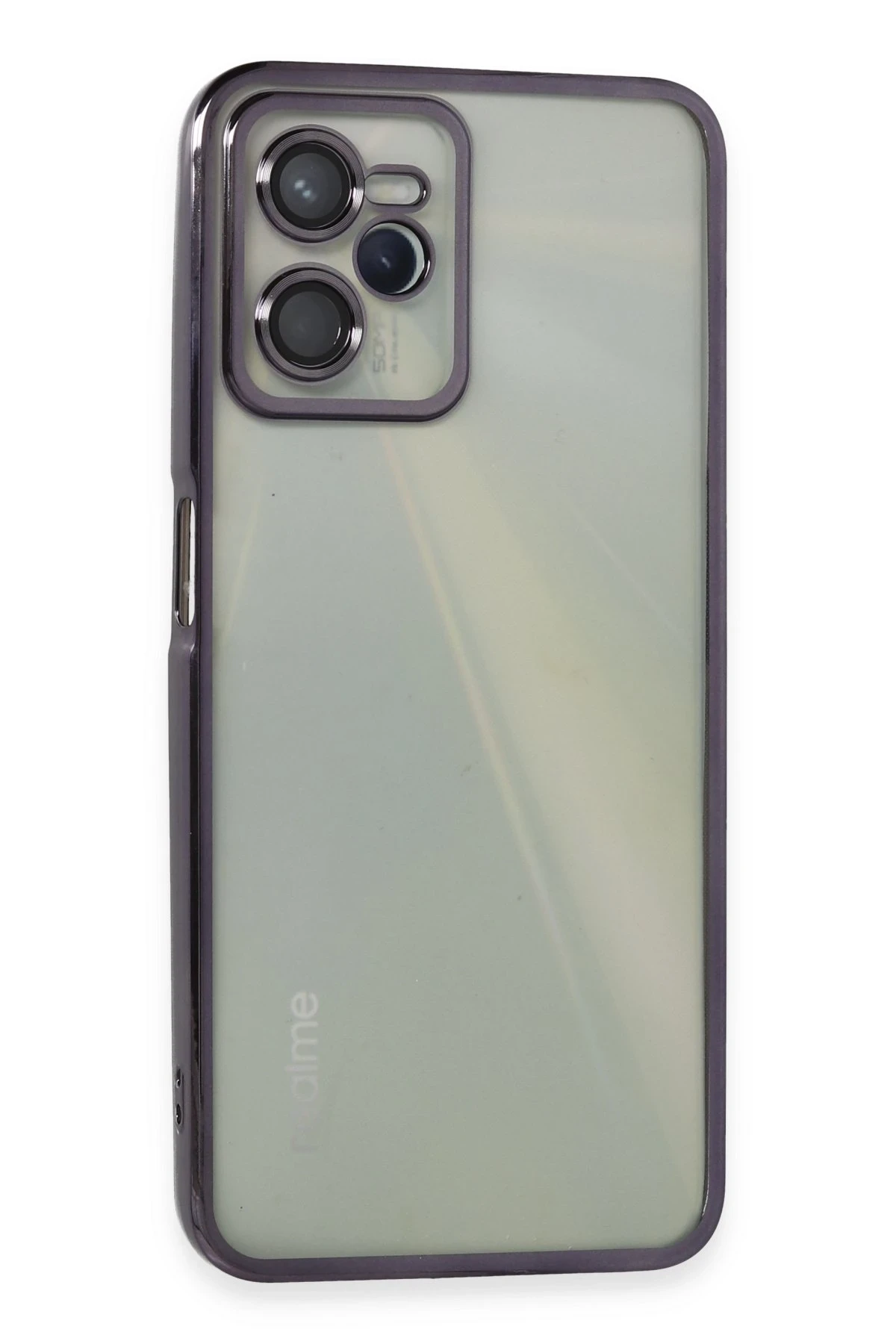 Newface Realme C35 Kılıf Razer Lensli Silikon - Mor