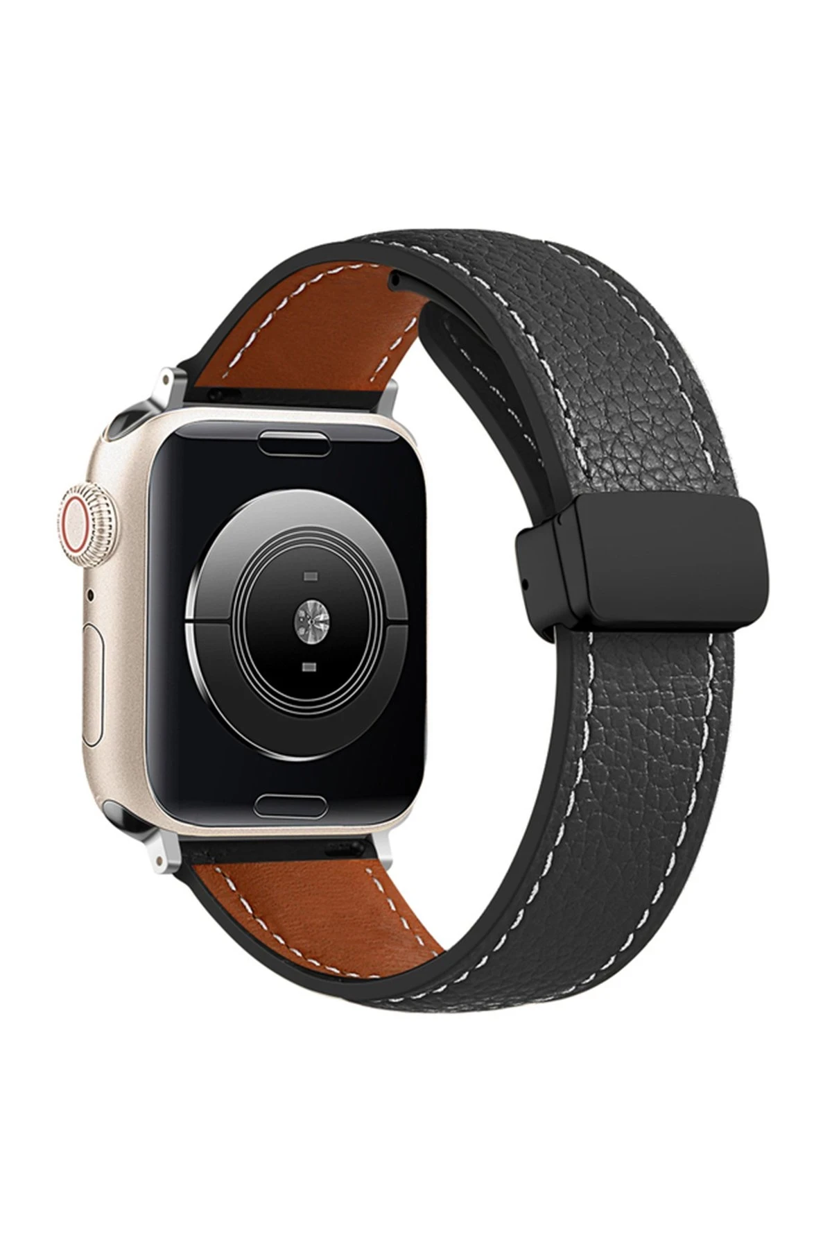 Newface Apple Watch 38mm KR414 Daks Deri Kordon - Siyah