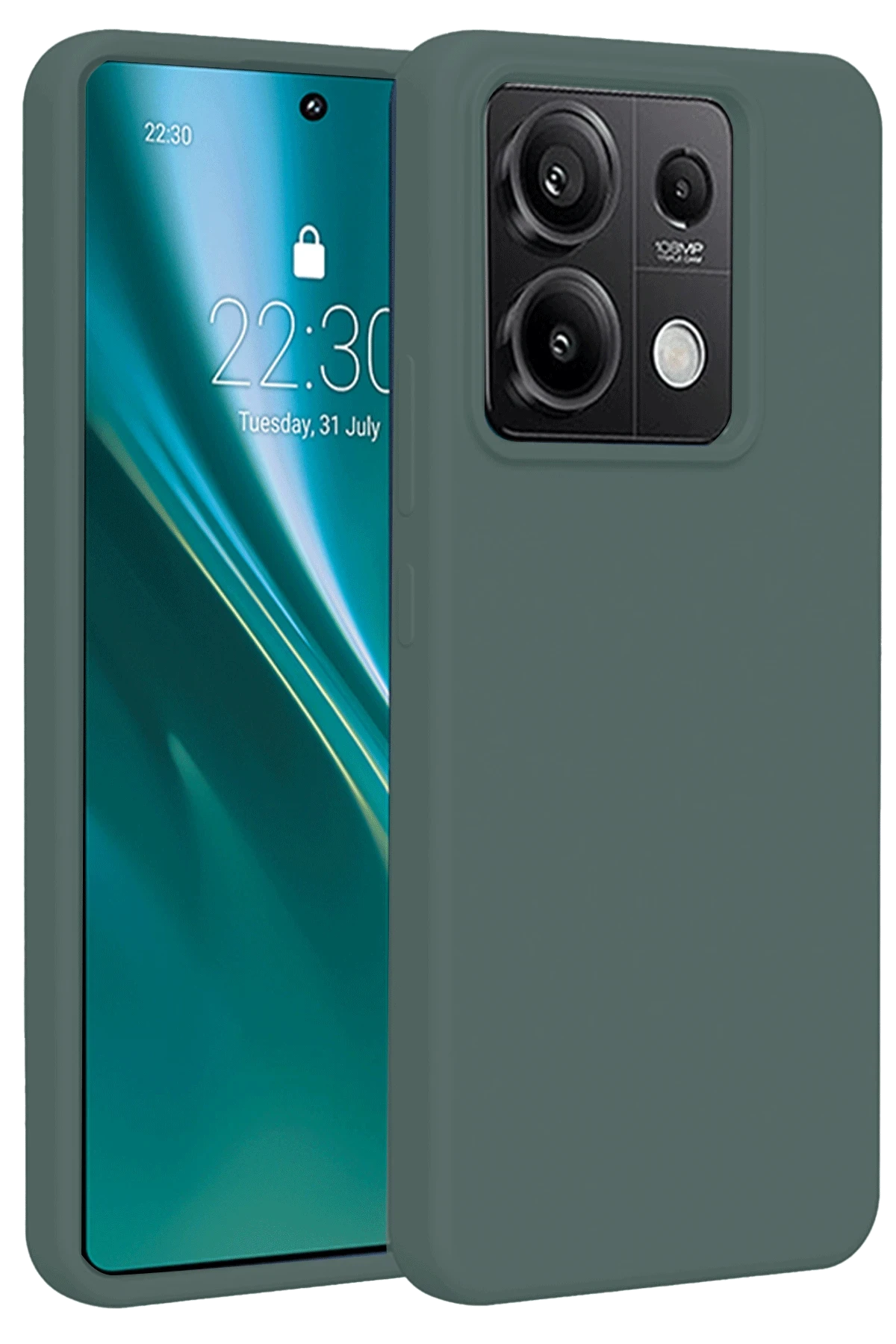 Newface Xiaomi Redmi Note 13 4G Kılıf First Silikon - Koyu Yeşil