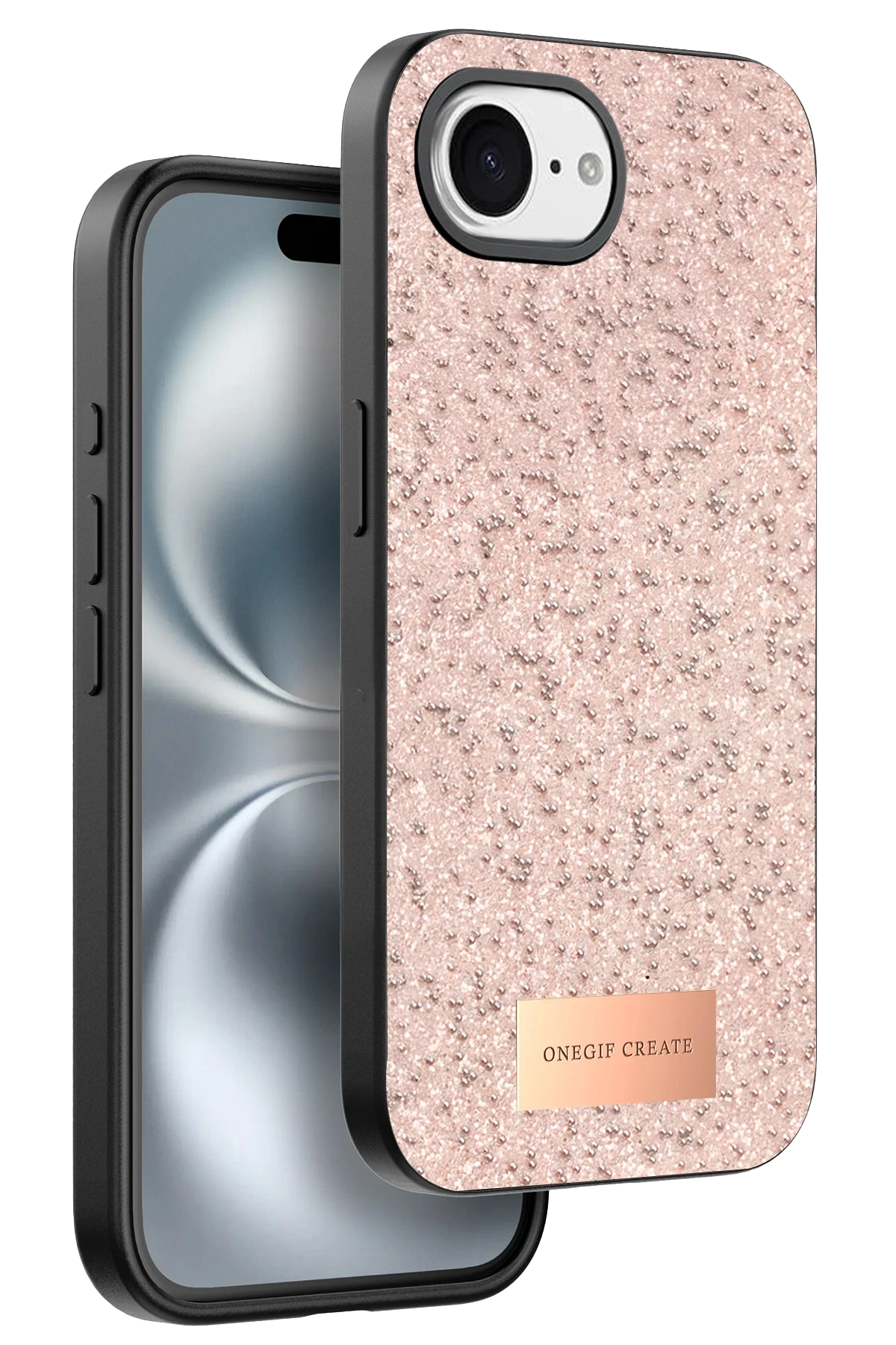 Onegif Apple iPhone 16E Bright Simli Kapak - Pembe