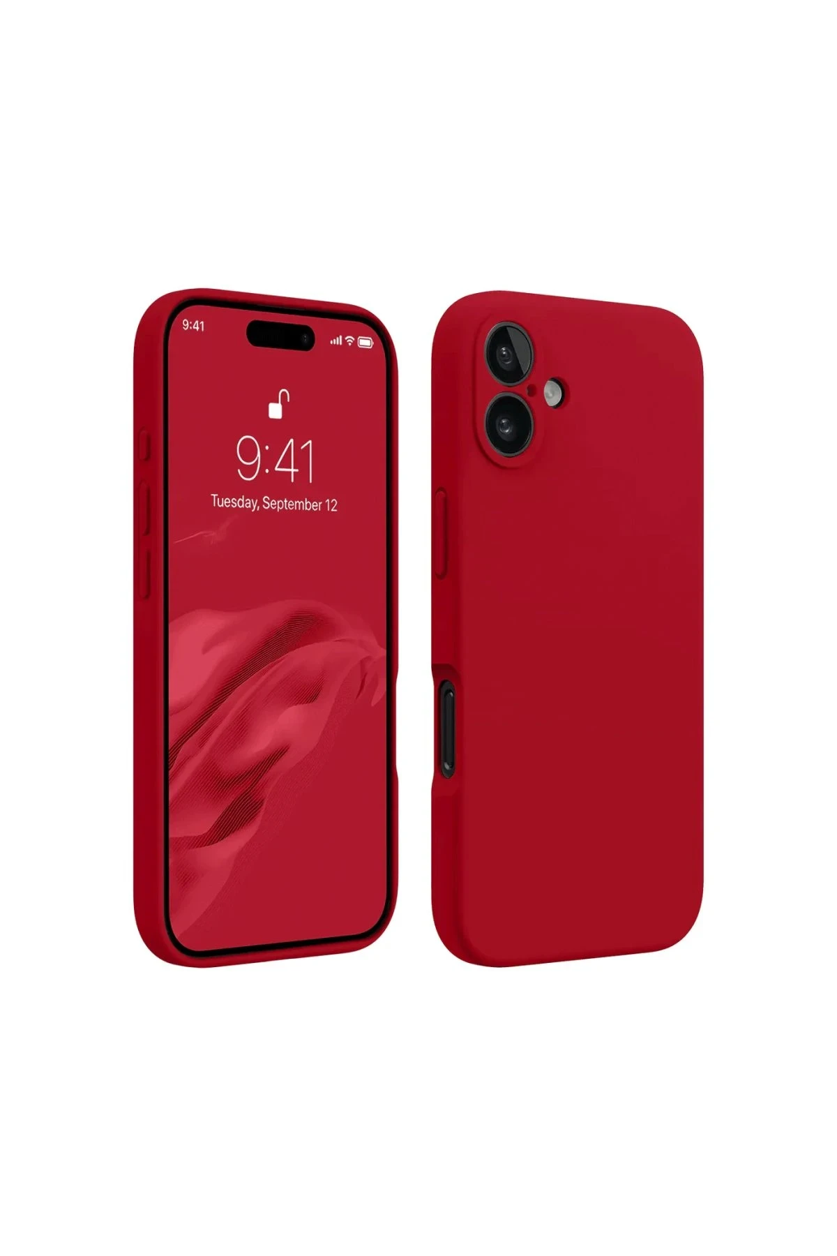 Newface iPhone 16 Plus Kılıf First Silikon - Kırmızı