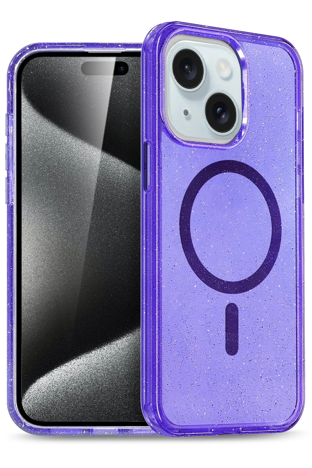 Newface iPhone 15 Plus Kılıf Glow Magsafe Kapak - Mor